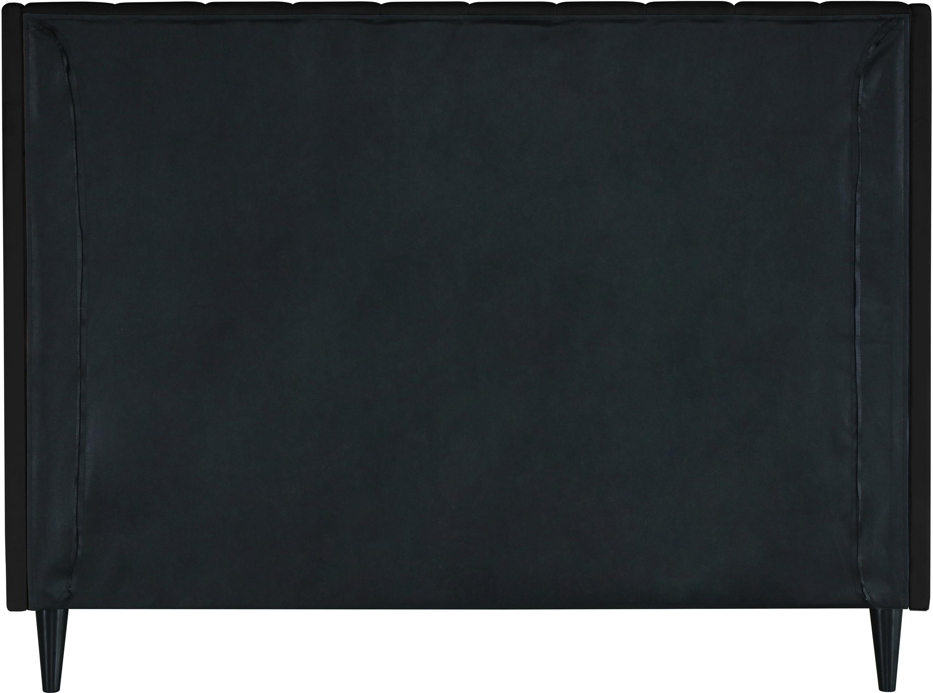 Eva Black Velvet Full Bed - Luxury Home Furniture (MI)