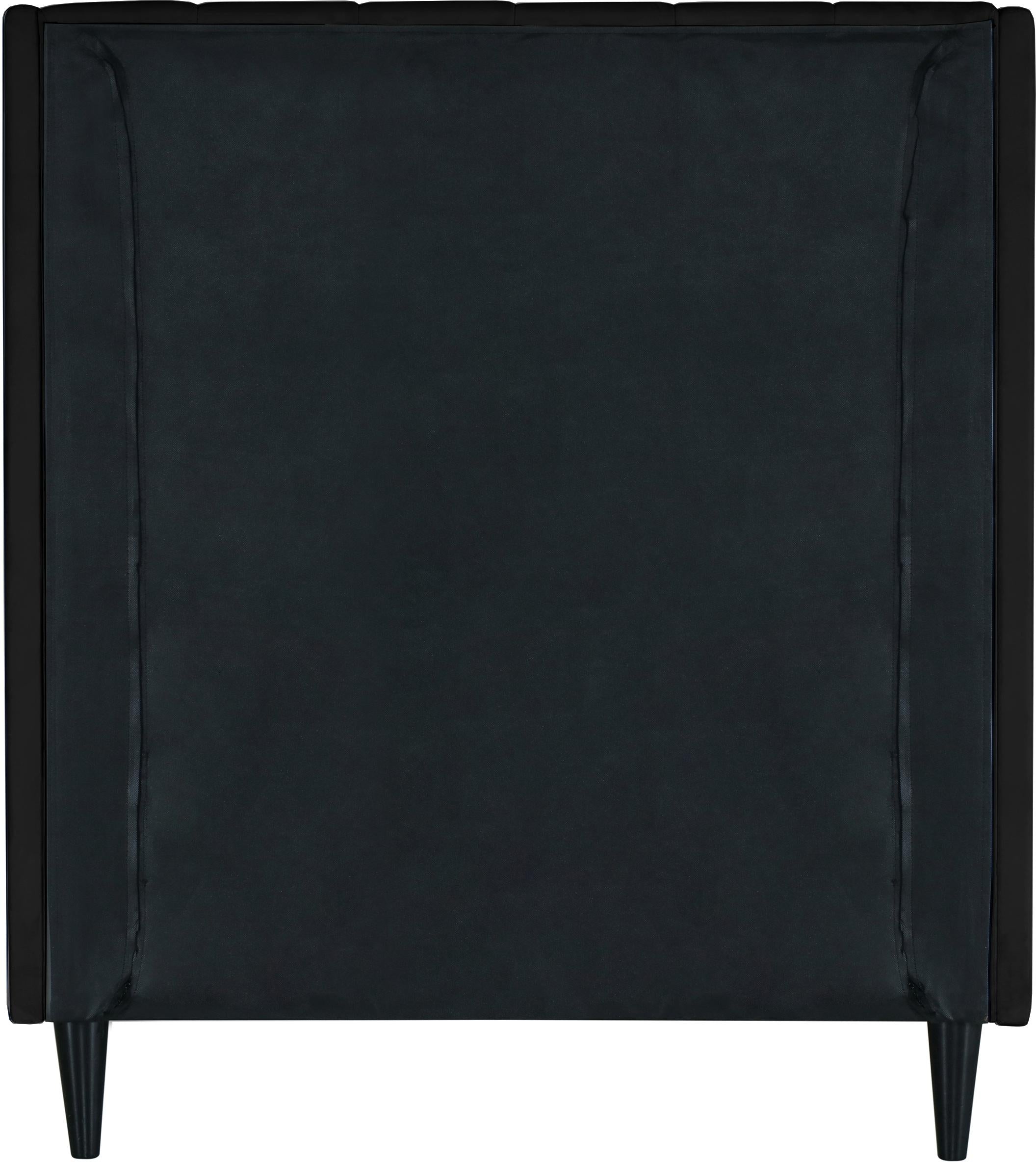 Eva Black Velvet Twin Bed - Luxury Home Furniture (MI)