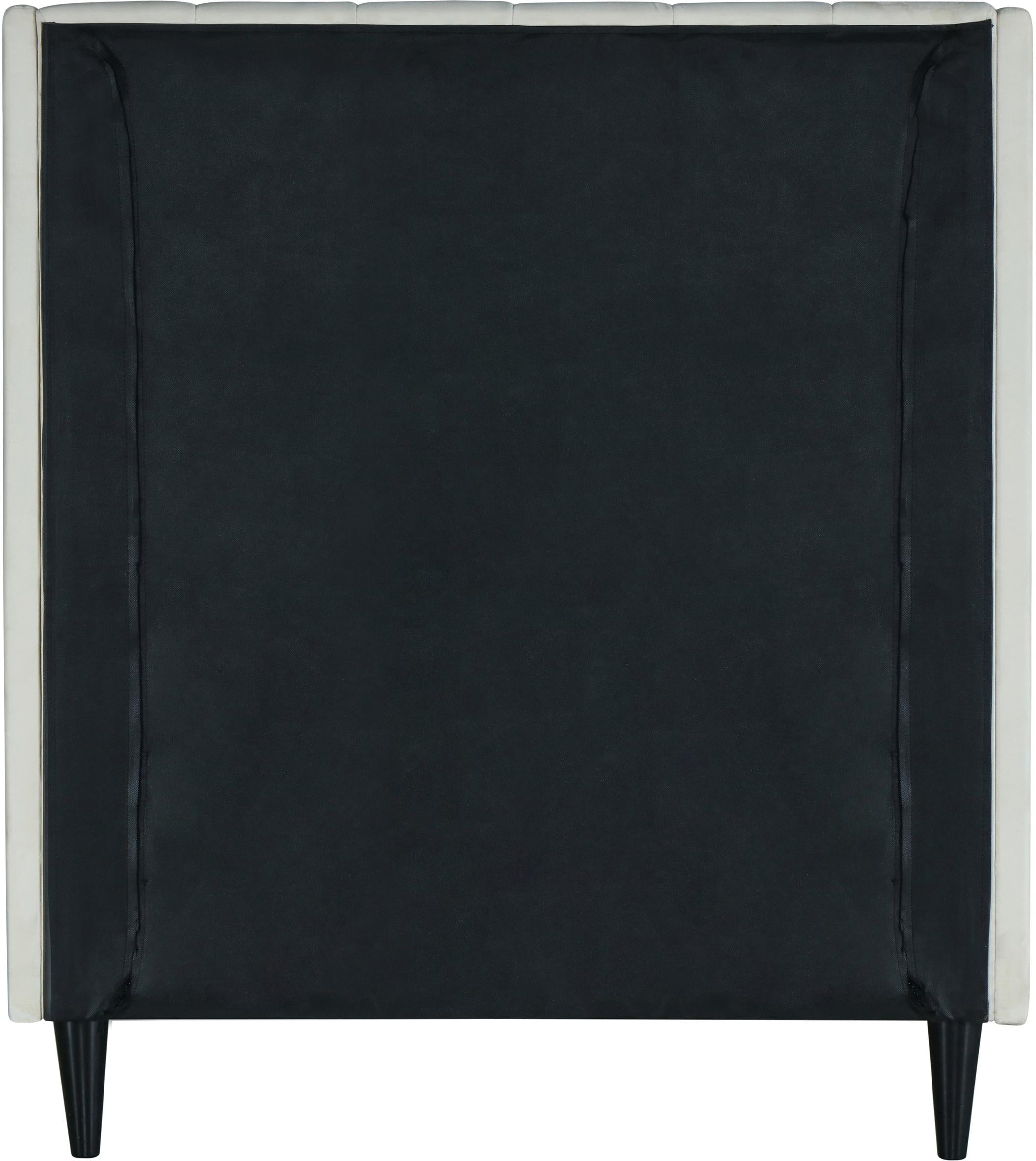 Eva Cream Velvet Twin Bed - Luxury Home Furniture (MI)