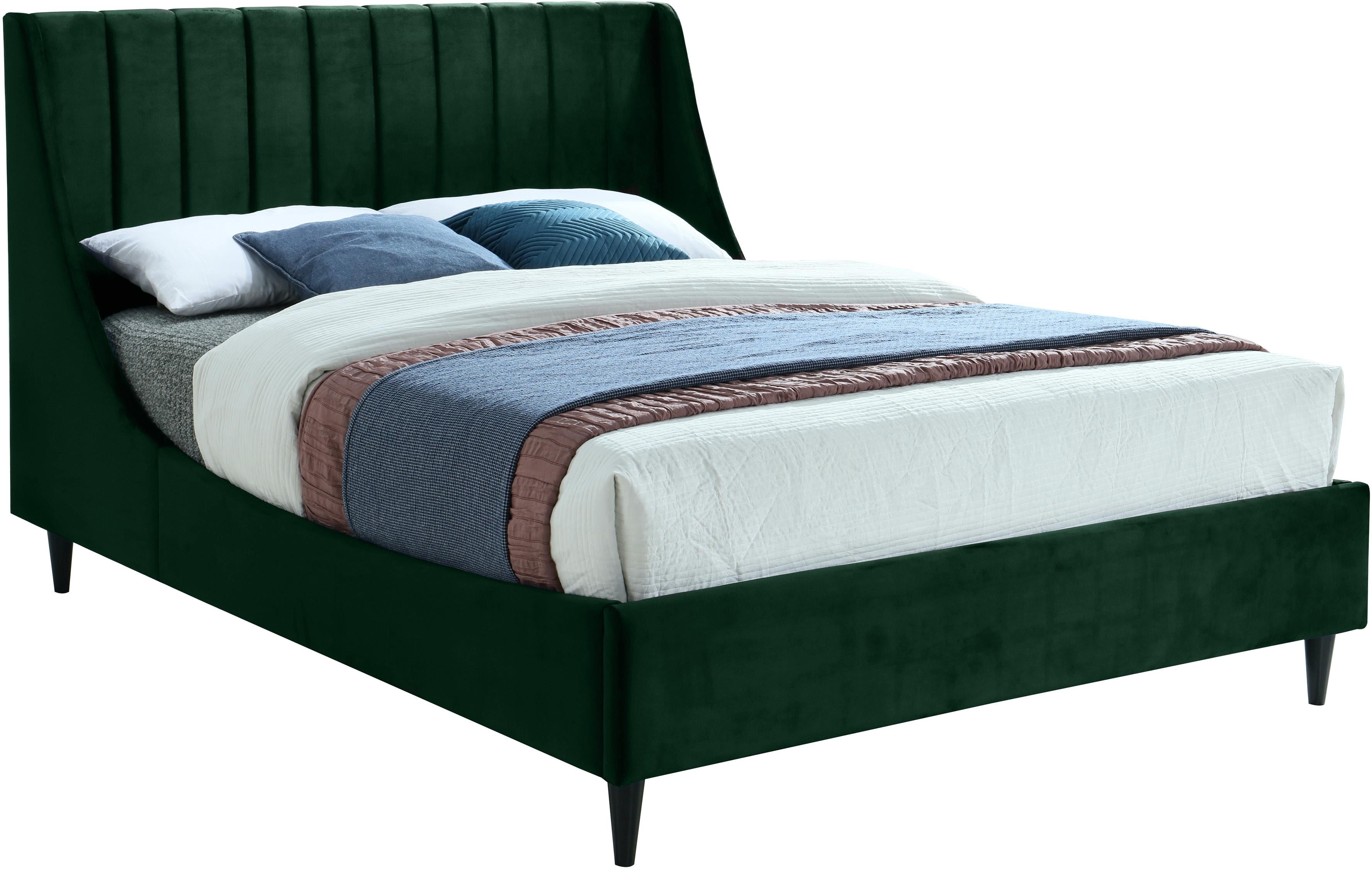 Eva Green Velvet Queen Bed - Luxury Home Furniture (MI)