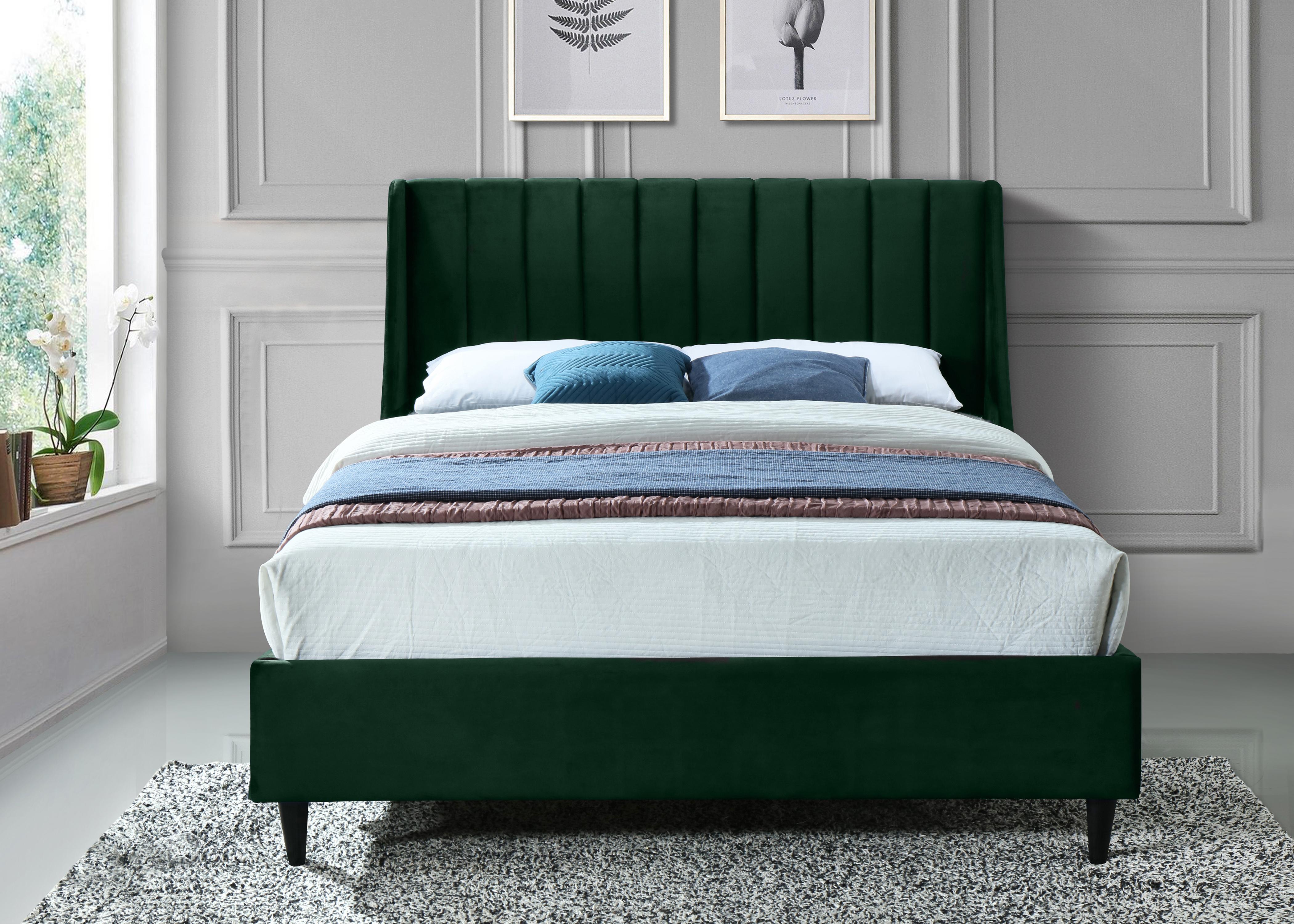 Eva Green Velvet Queen Bed - Luxury Home Furniture (MI)
