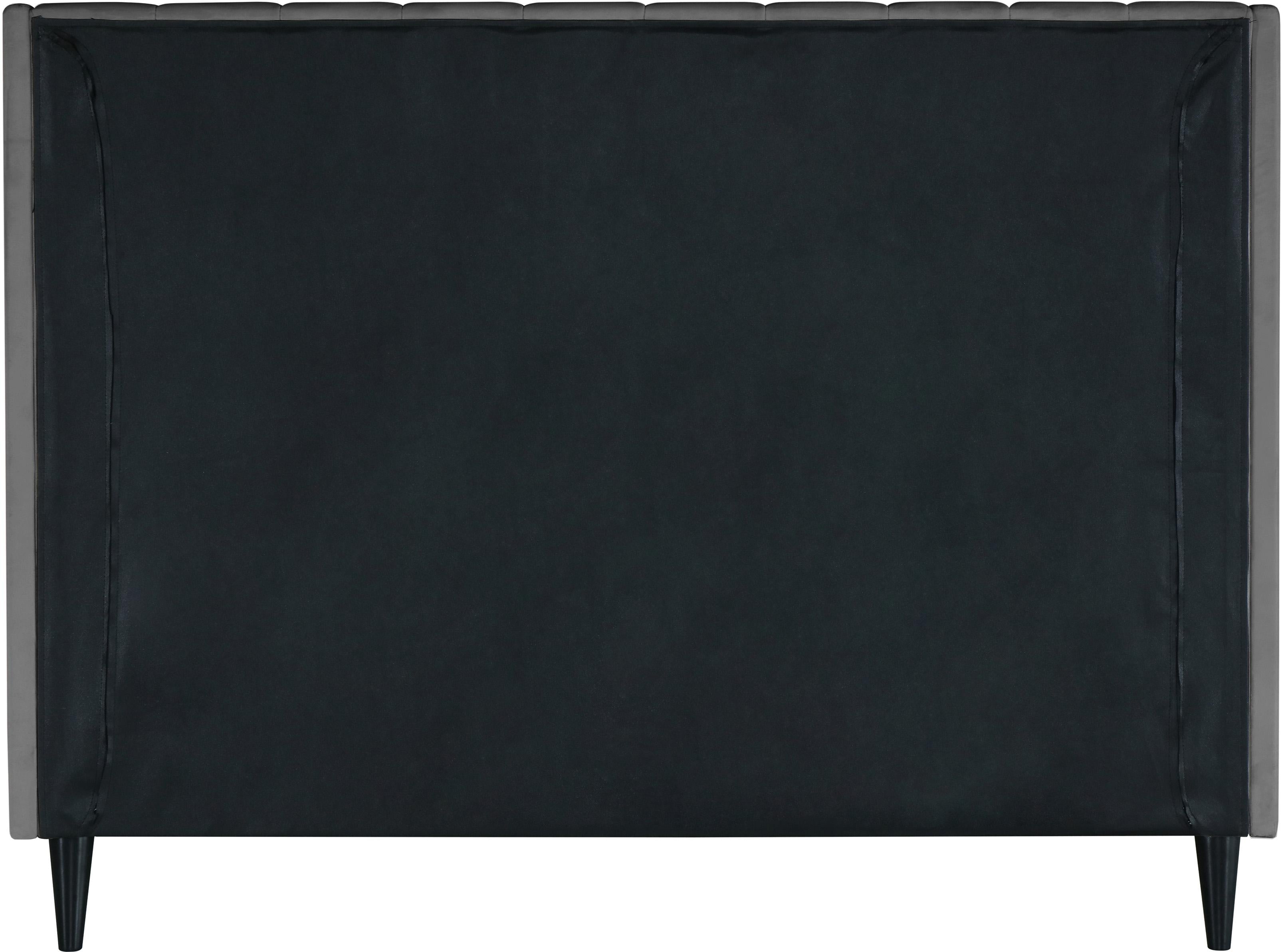 Eva Grey Velvet Full Bed - Luxury Home Furniture (MI)