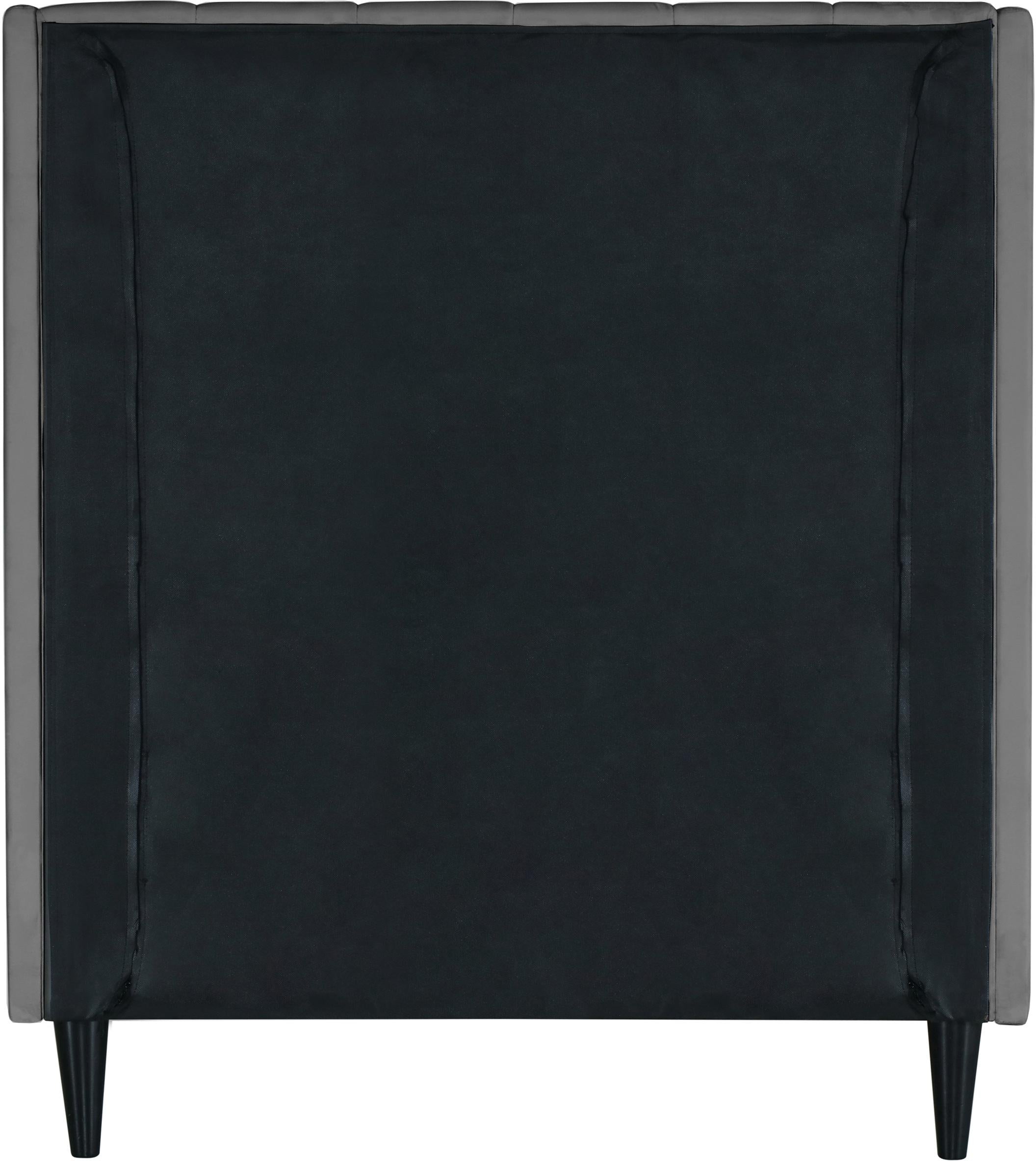 Eva Grey Velvet Twin Bed - Luxury Home Furniture (MI)