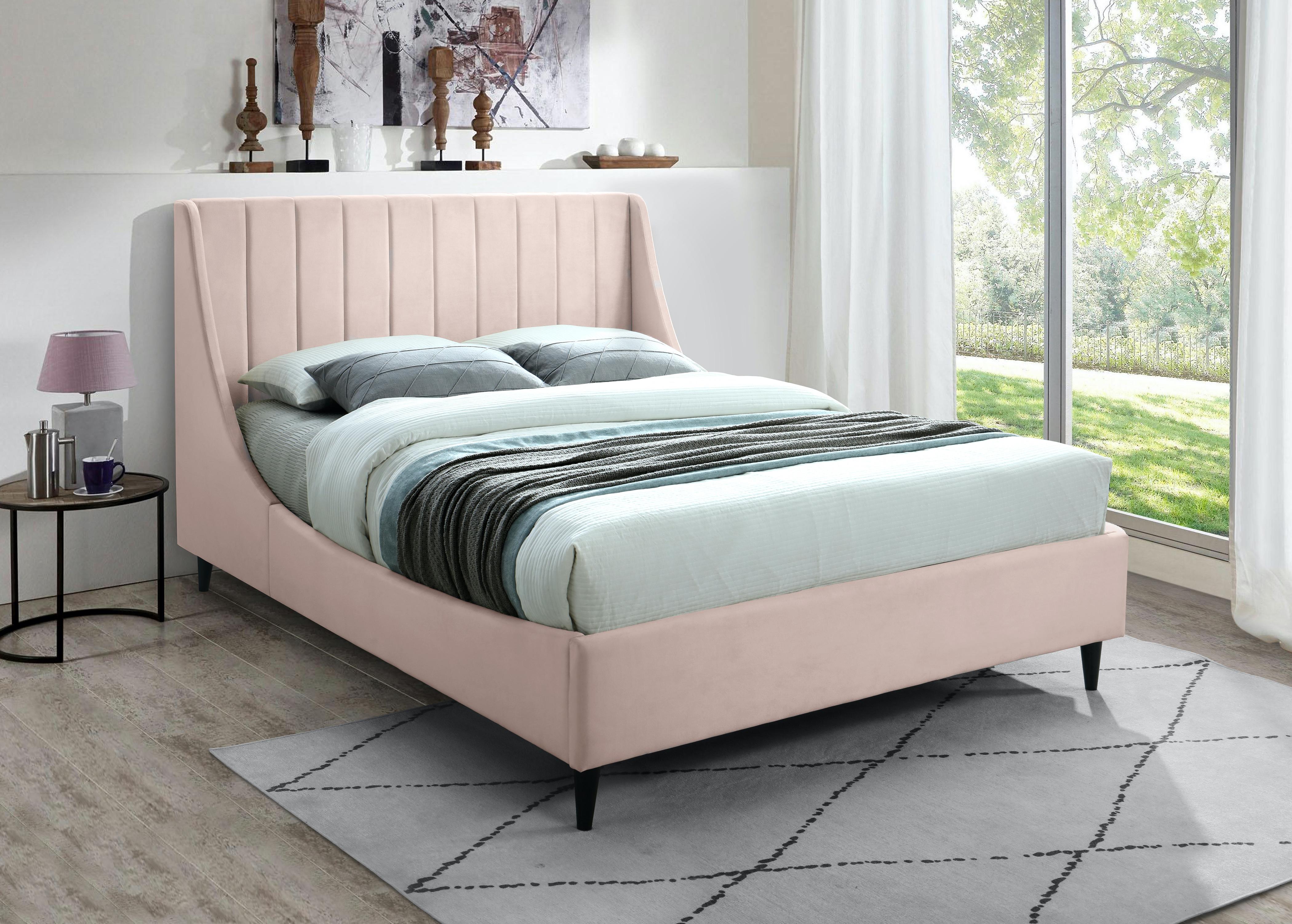 Eva Pink Velvet King Bed - Luxury Home Furniture (MI)