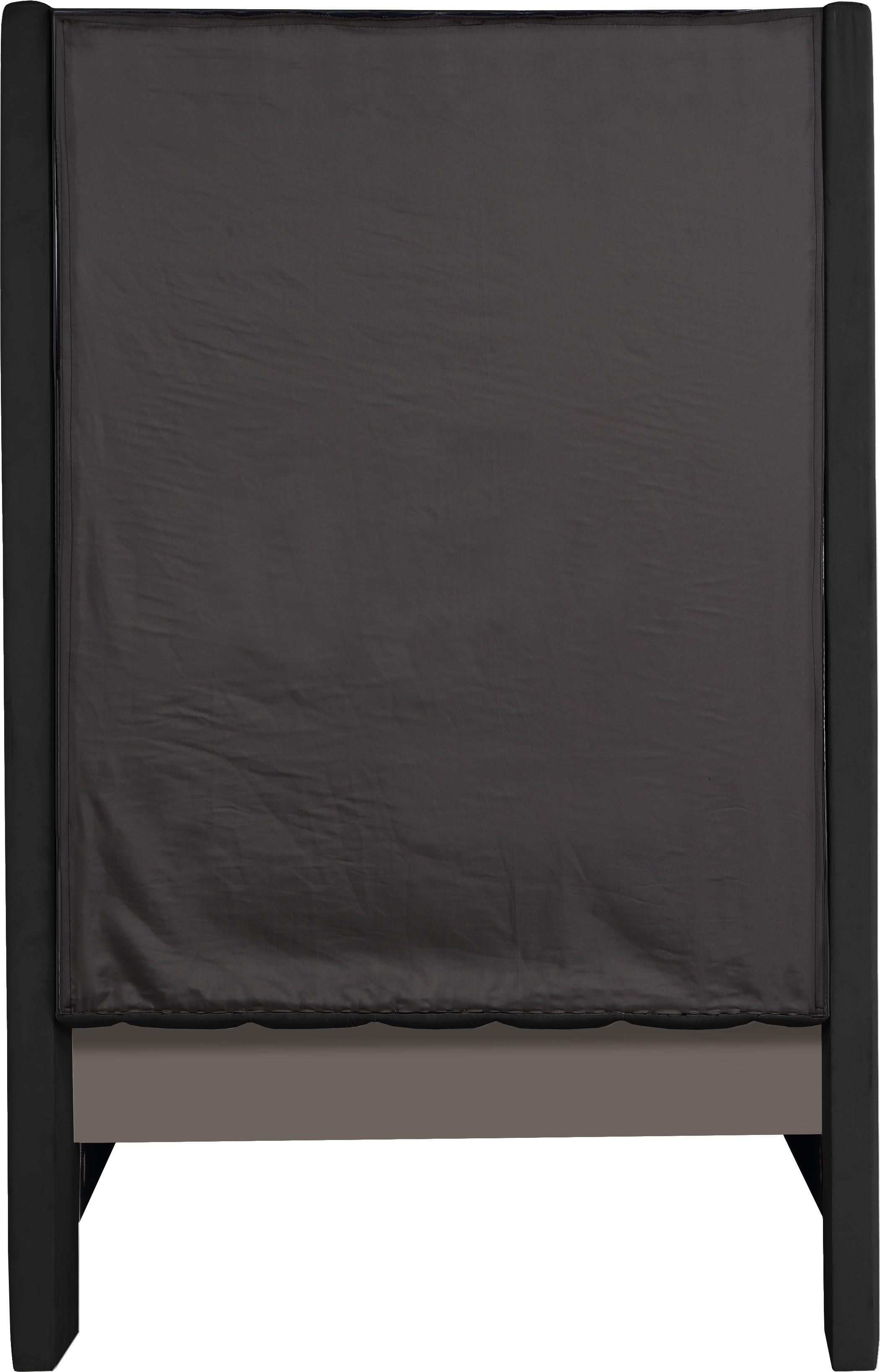 Fritz Black Velvet Twin Bed - Luxury Home Furniture (MI)