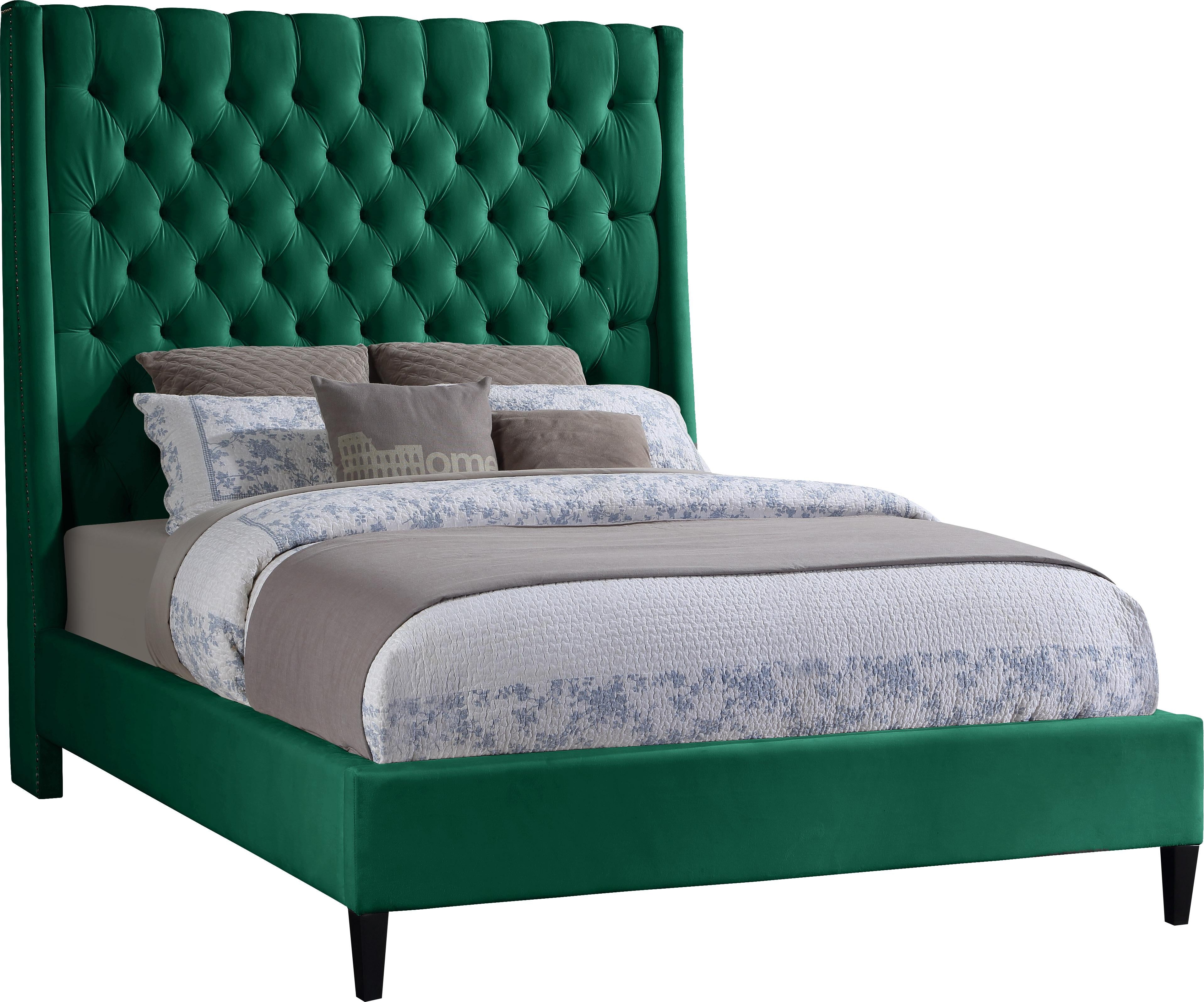 Fritz Green Velvet Full Bed - Luxury Home Furniture (MI)