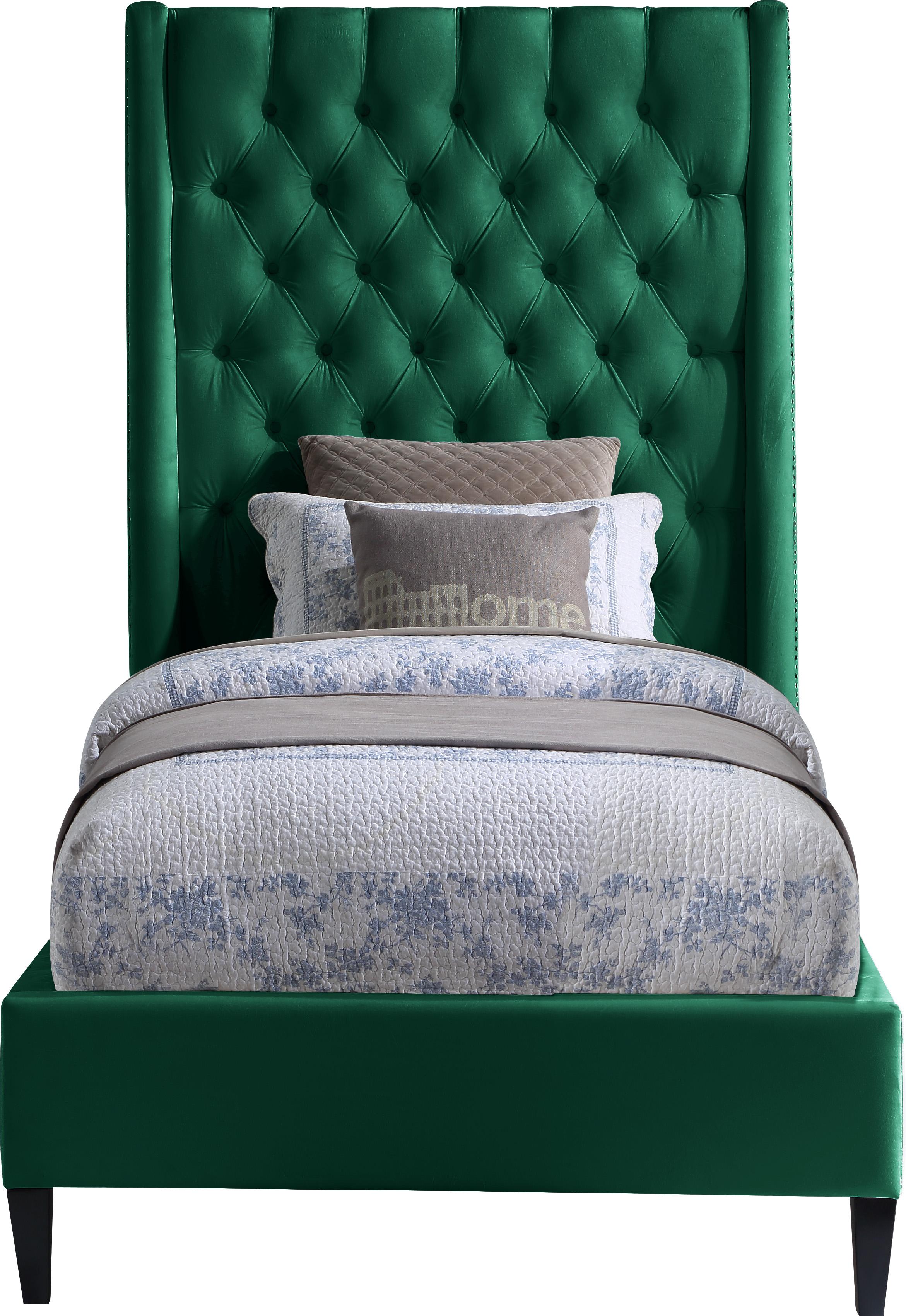 Fritz Green Velvet Twin Bed - Luxury Home Furniture (MI)