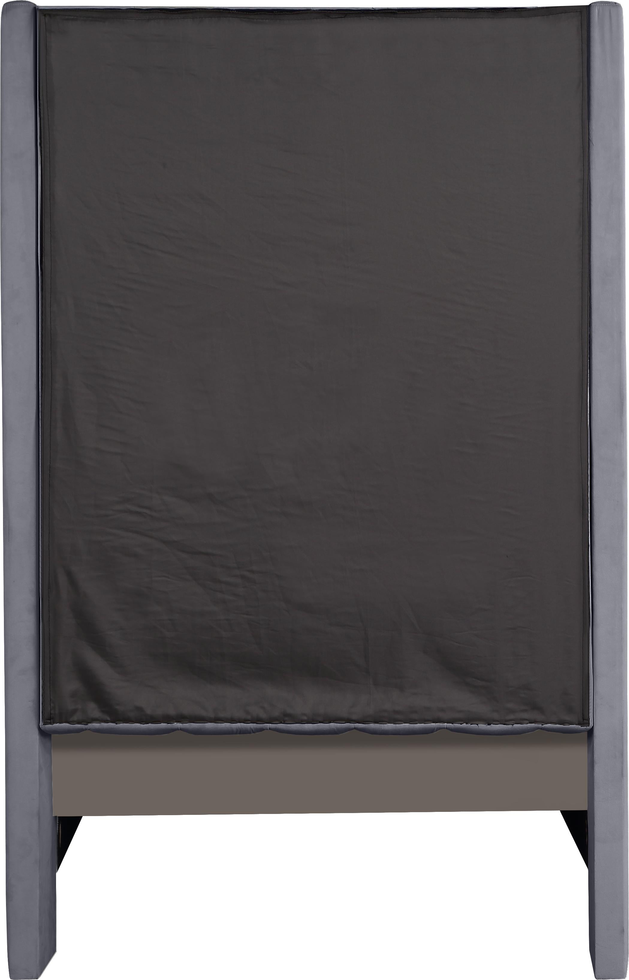 Fritz Grey Velvet Twin Bed - Luxury Home Furniture (MI)