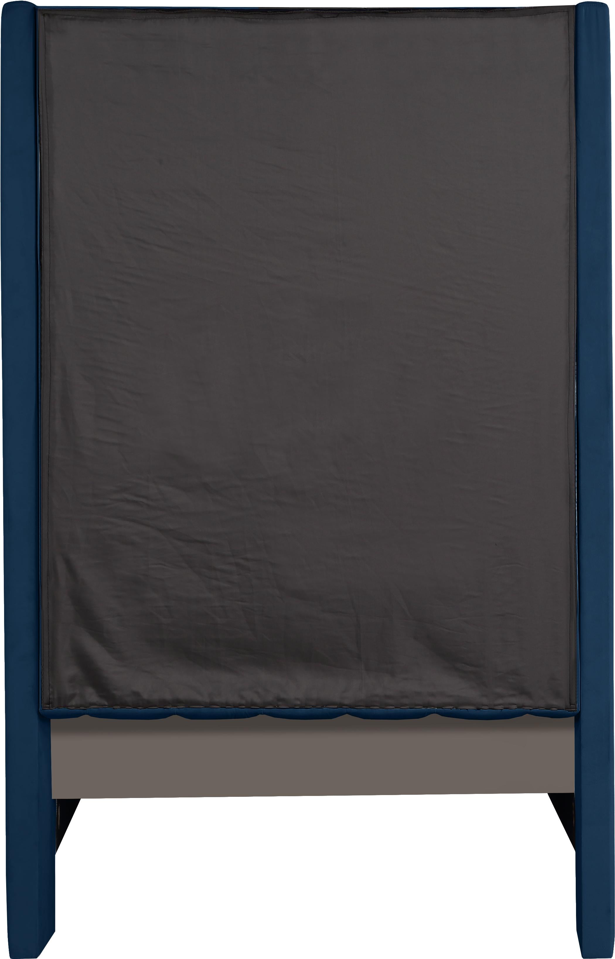 Fritz Navy Velvet Twin Bed - Luxury Home Furniture (MI)