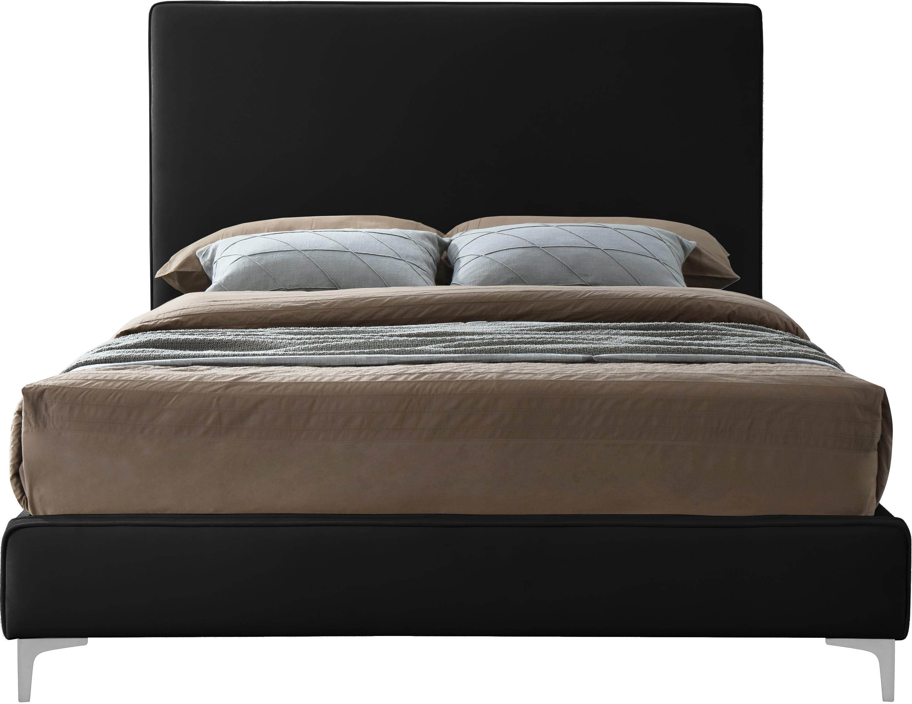 Geri Black Velvet Queen Bed - Luxury Home Furniture (MI)