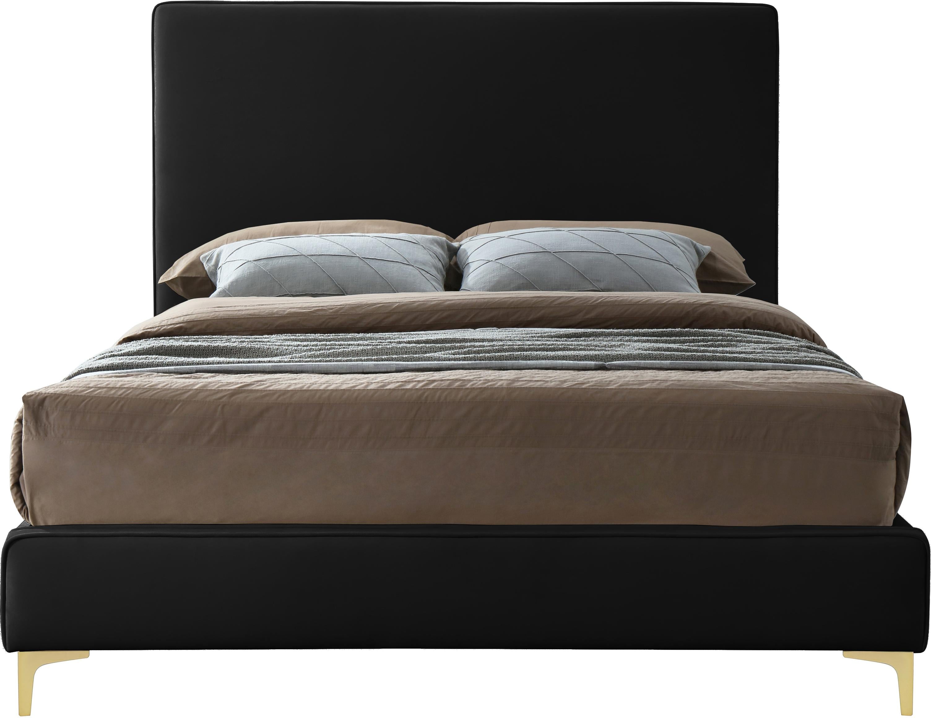Geri Black Velvet Queen Bed - Luxury Home Furniture (MI)