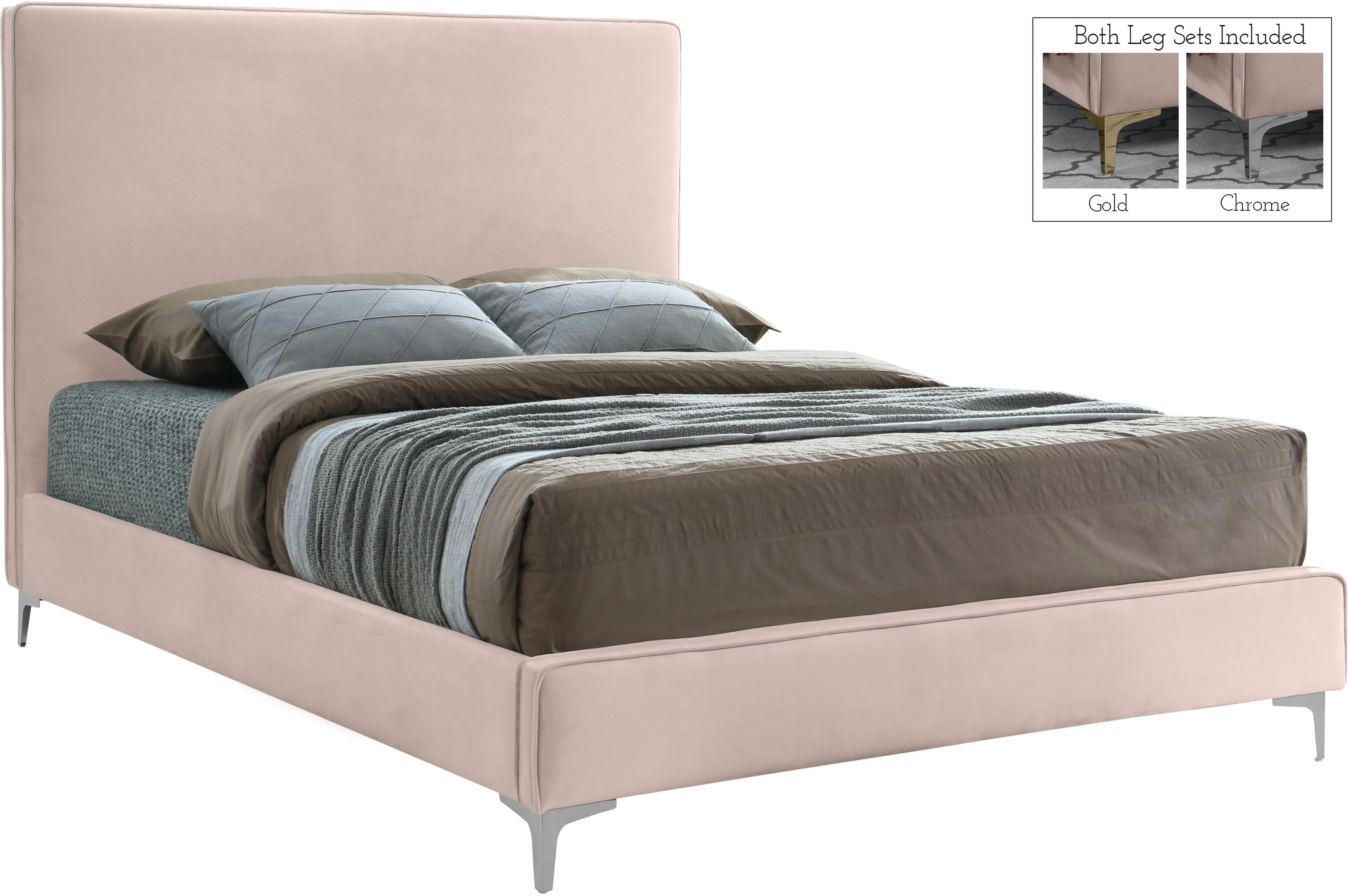 Geri Pink Velvet Queen Bed - Luxury Home Furniture (MI)