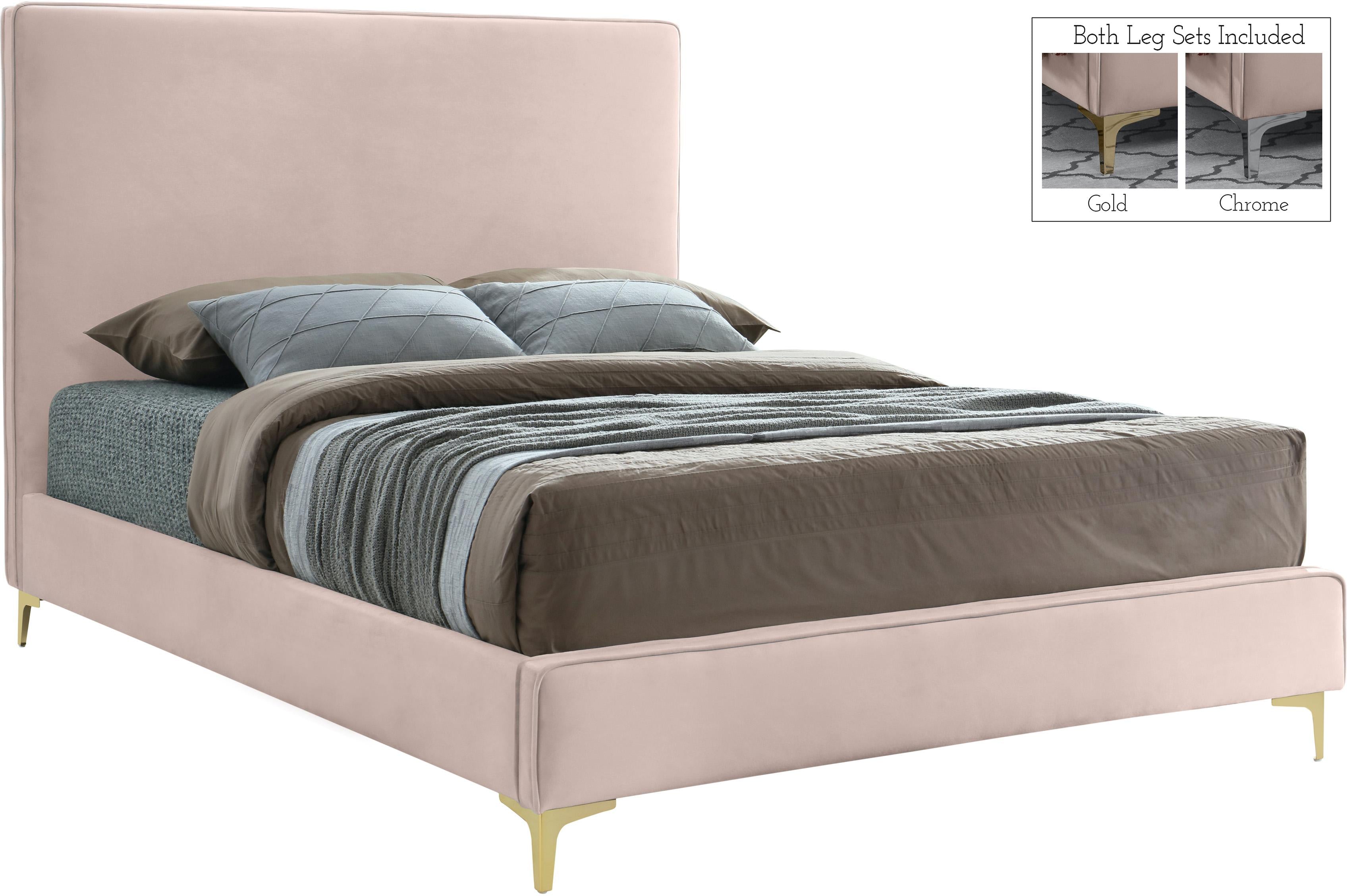 Geri Pink Velvet Full Bed - Luxury Home Furniture (MI)