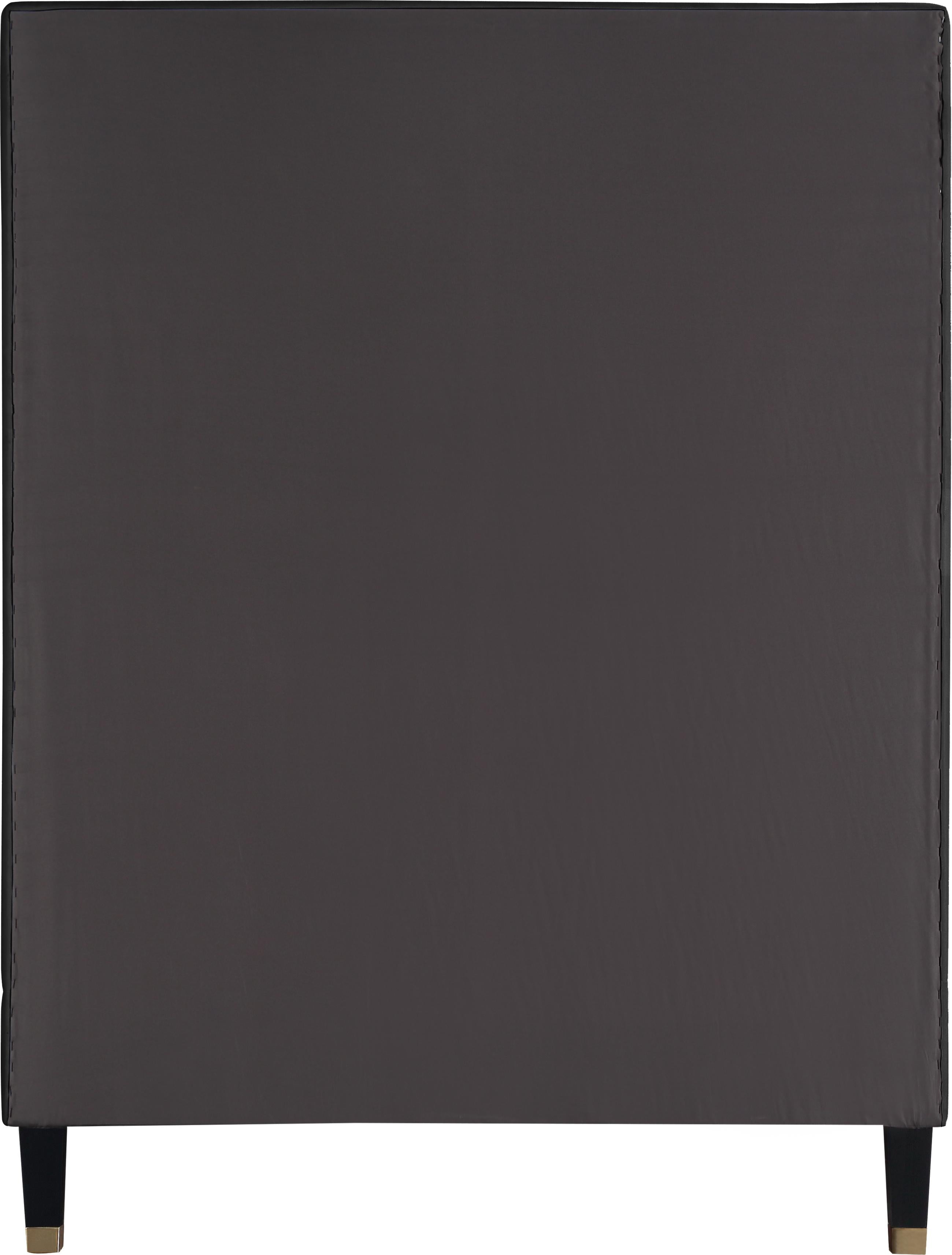 Harlie Black Velvet Twin Bed - Luxury Home Furniture (MI)