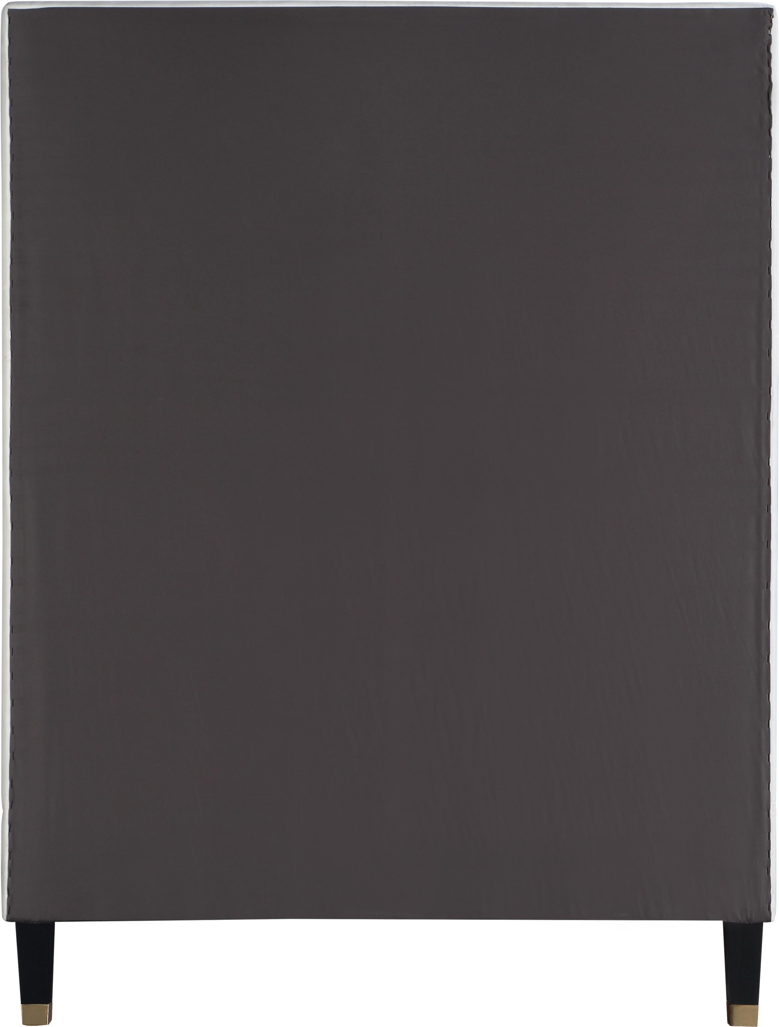 Harlie Cream Velvet Twin Bed