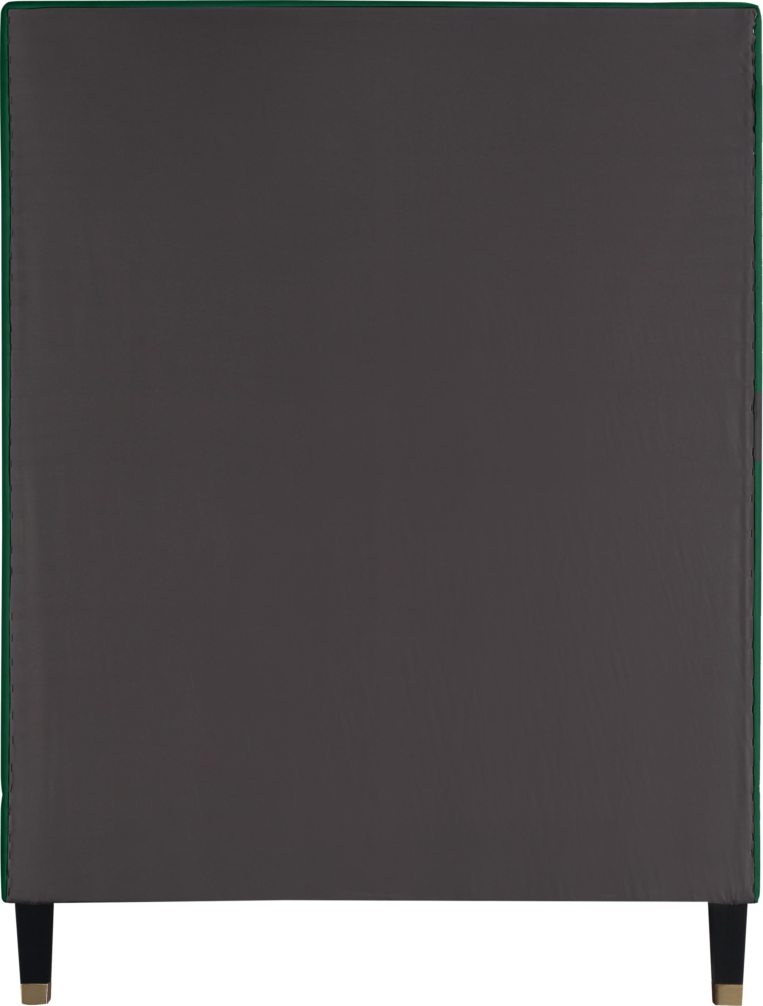 Harlie Green Velvet Twin Bed - Luxury Home Furniture (MI)