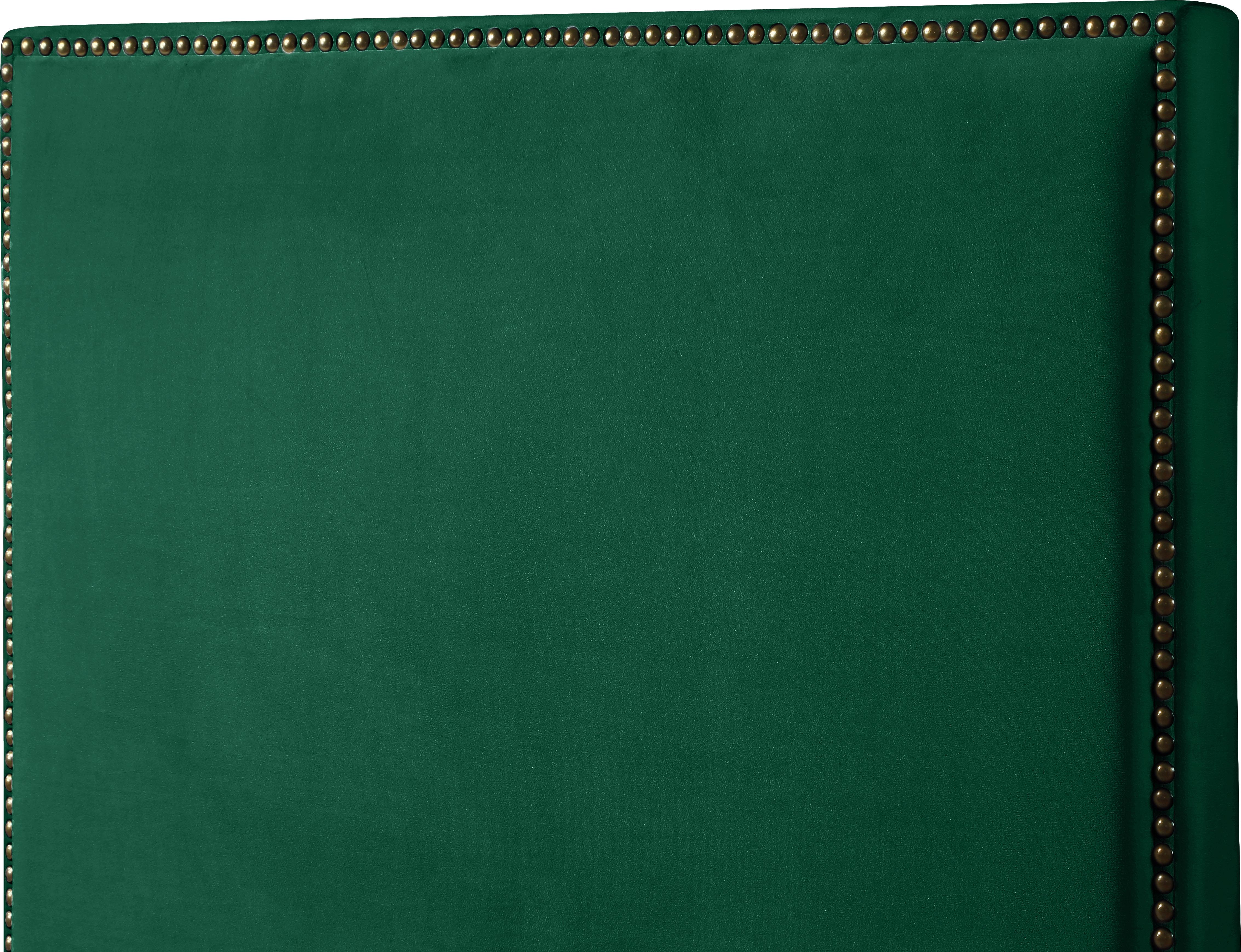 Harlie Green Velvet King Bed - Luxury Home Furniture (MI)