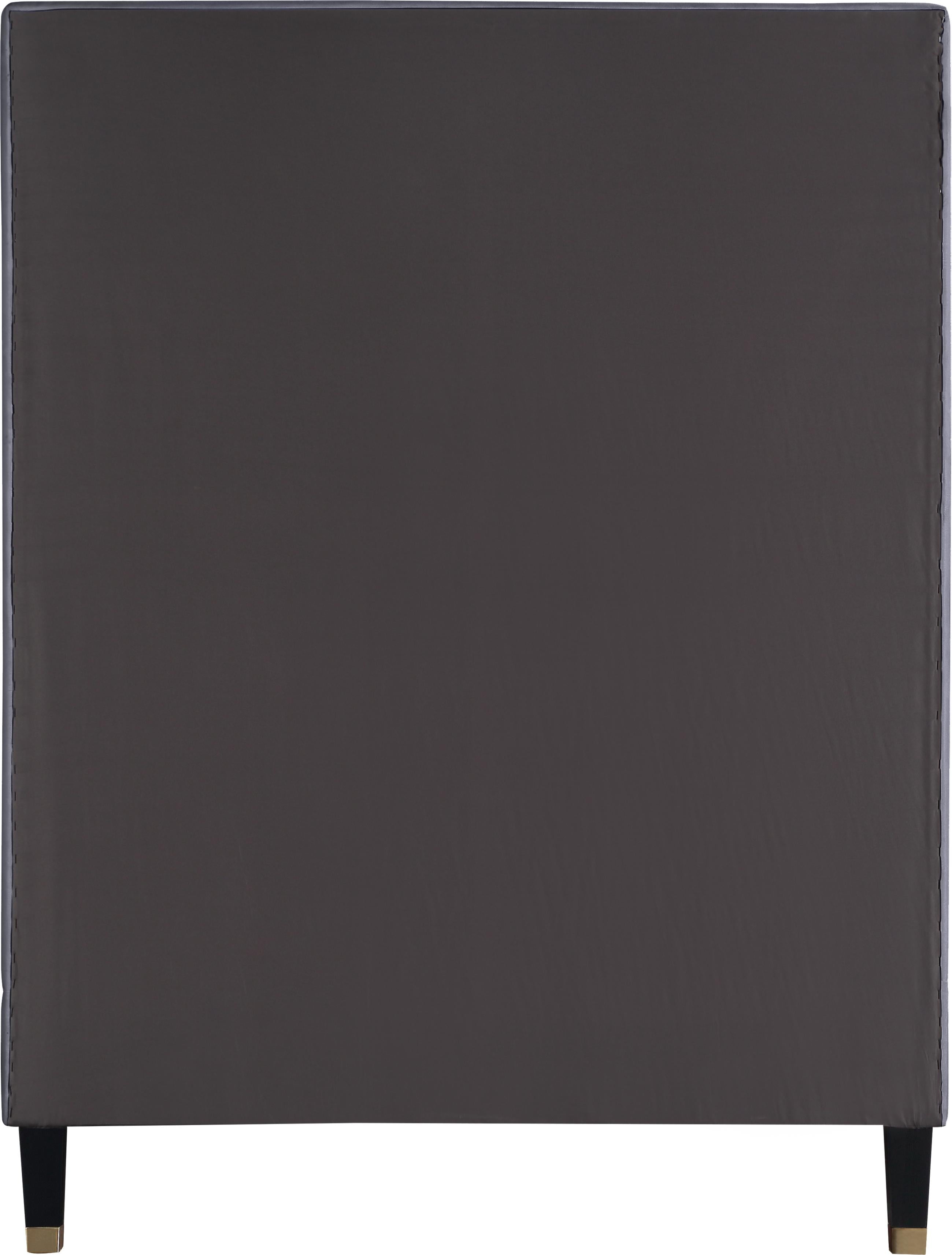 Harlie Grey Velvet Twin Bed - Luxury Home Furniture (MI)