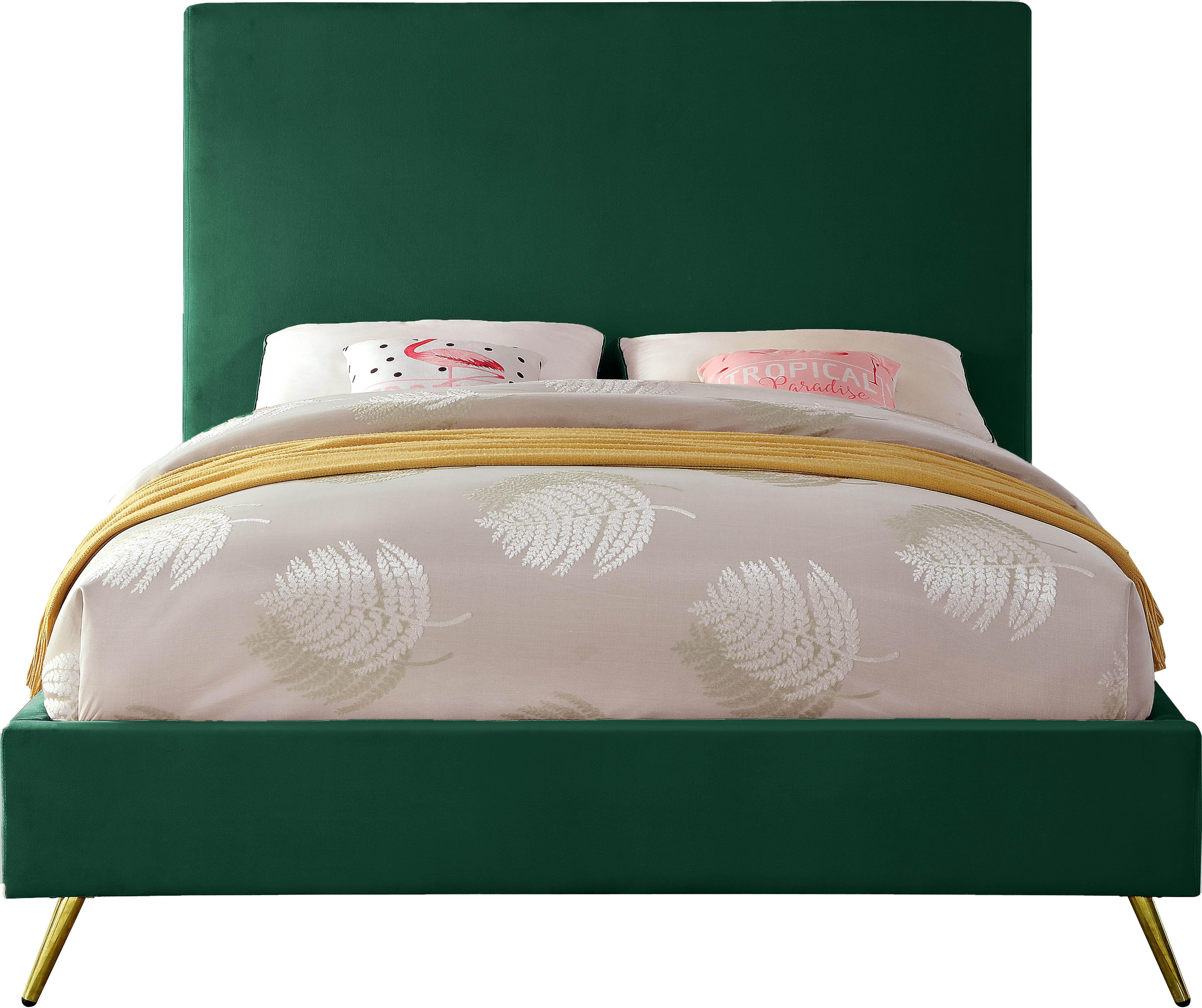 Jasmine Green Velvet Queen Bed - Luxury Home Furniture (MI)