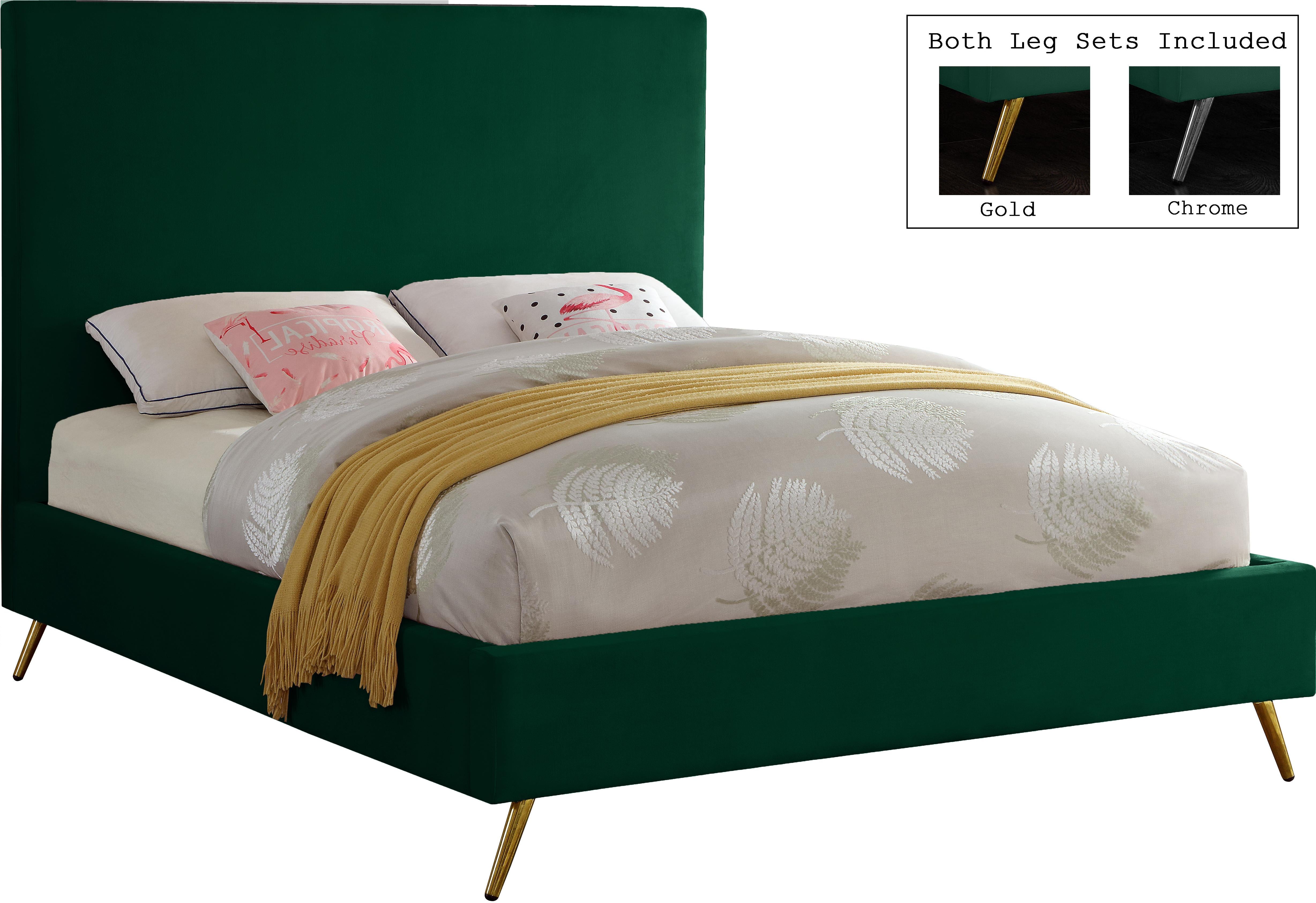Jasmine Green Velvet Queen Bed - Luxury Home Furniture (MI)
