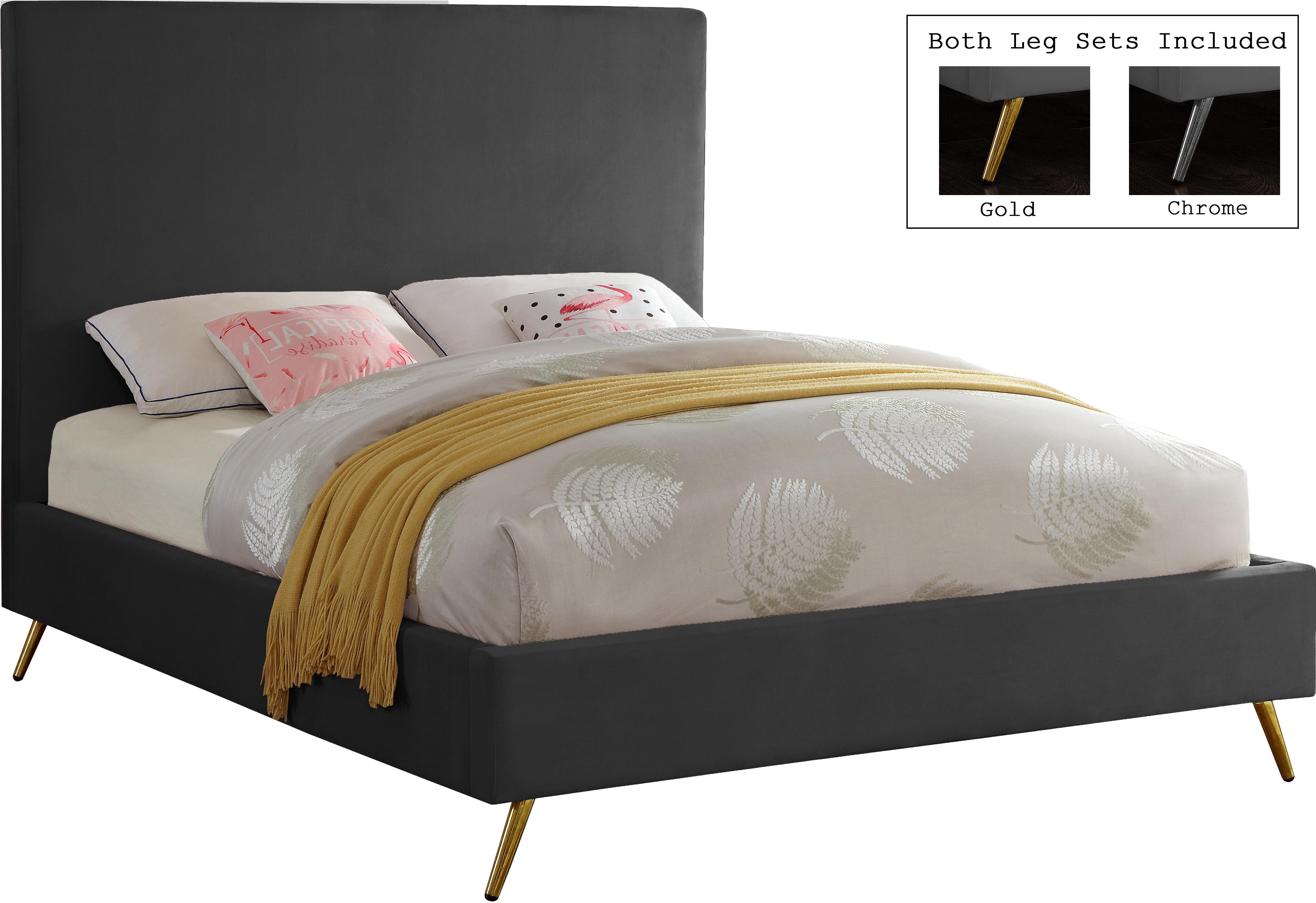 Jasmine Grey Velvet Queen Bed - Luxury Home Furniture (MI)