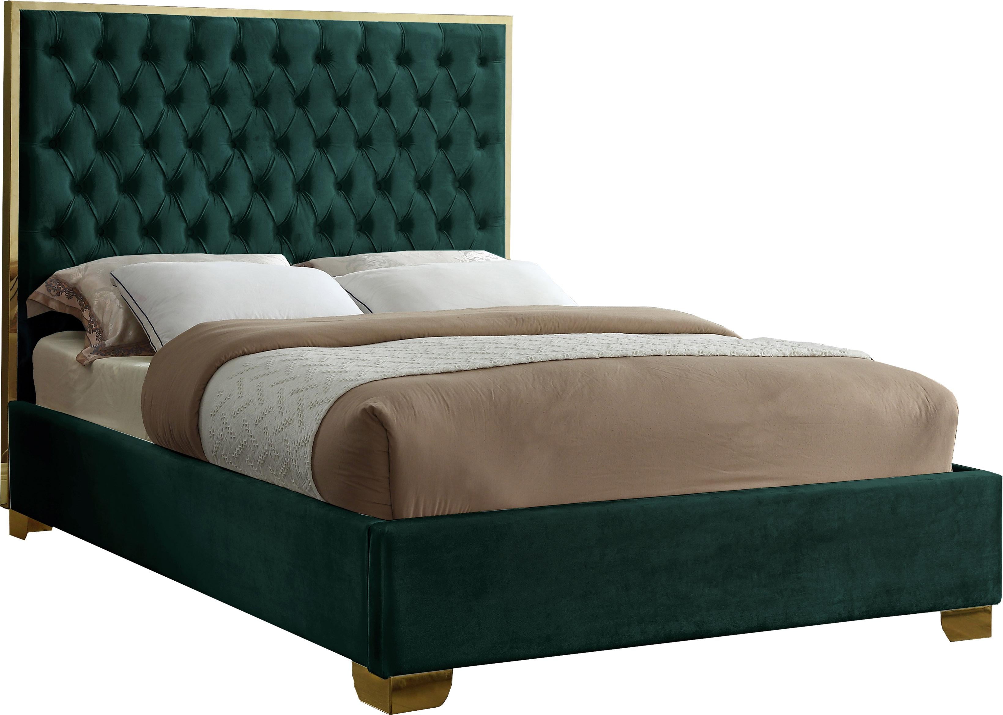 Lana Green Velvet Full Bed - Luxury Home Furniture (MI)