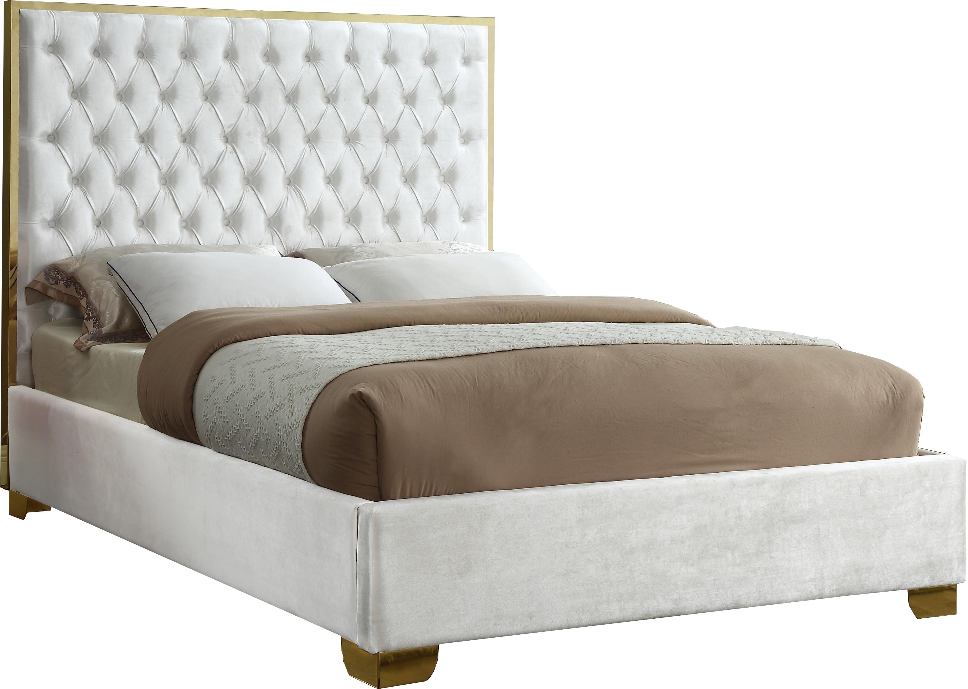 Lana White Velvet King Bed