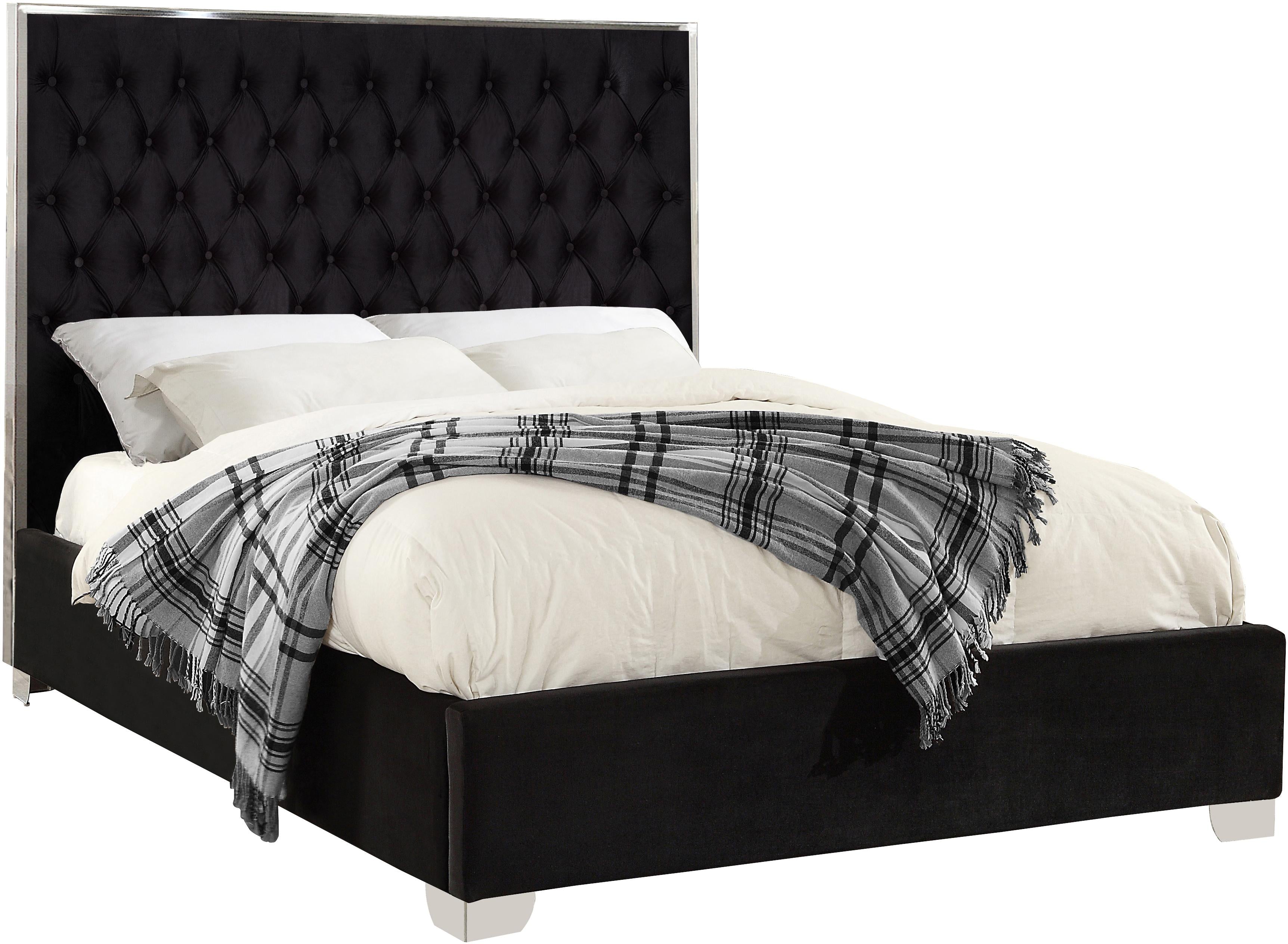 Lexi Black Velvet King Bed - Luxury Home Furniture (MI)
