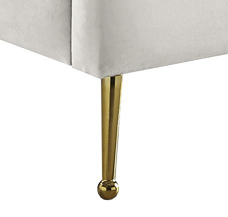 Lily Cream Velvet Twin Bed - Luxury Home Furniture (MI)