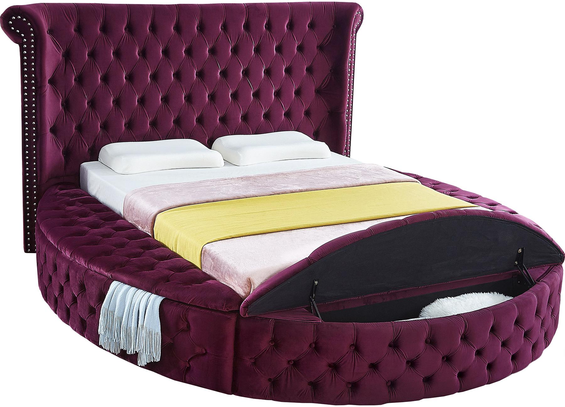 Luxus Purple Velvet Full Bed - Luxury Home Furniture (MI)