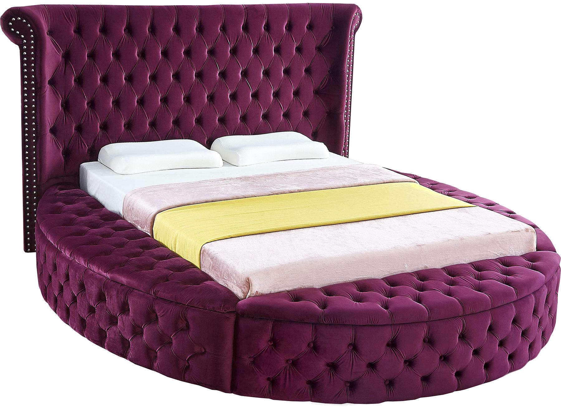 Luxus Purple Velvet Queen Bed - Luxury Home Furniture (MI)