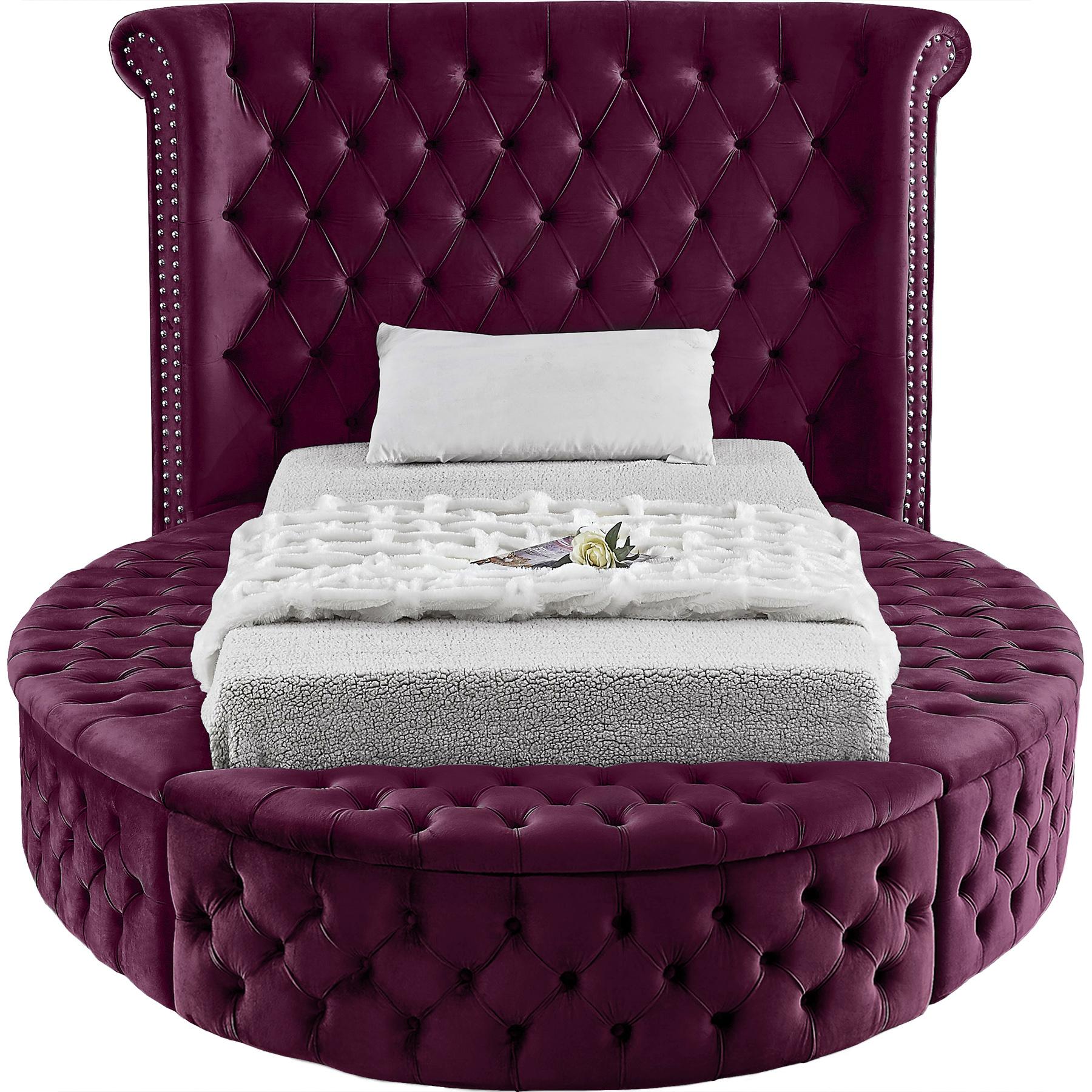 Luxus Purple Velvet Twin Bed - Luxury Home Furniture (MI)