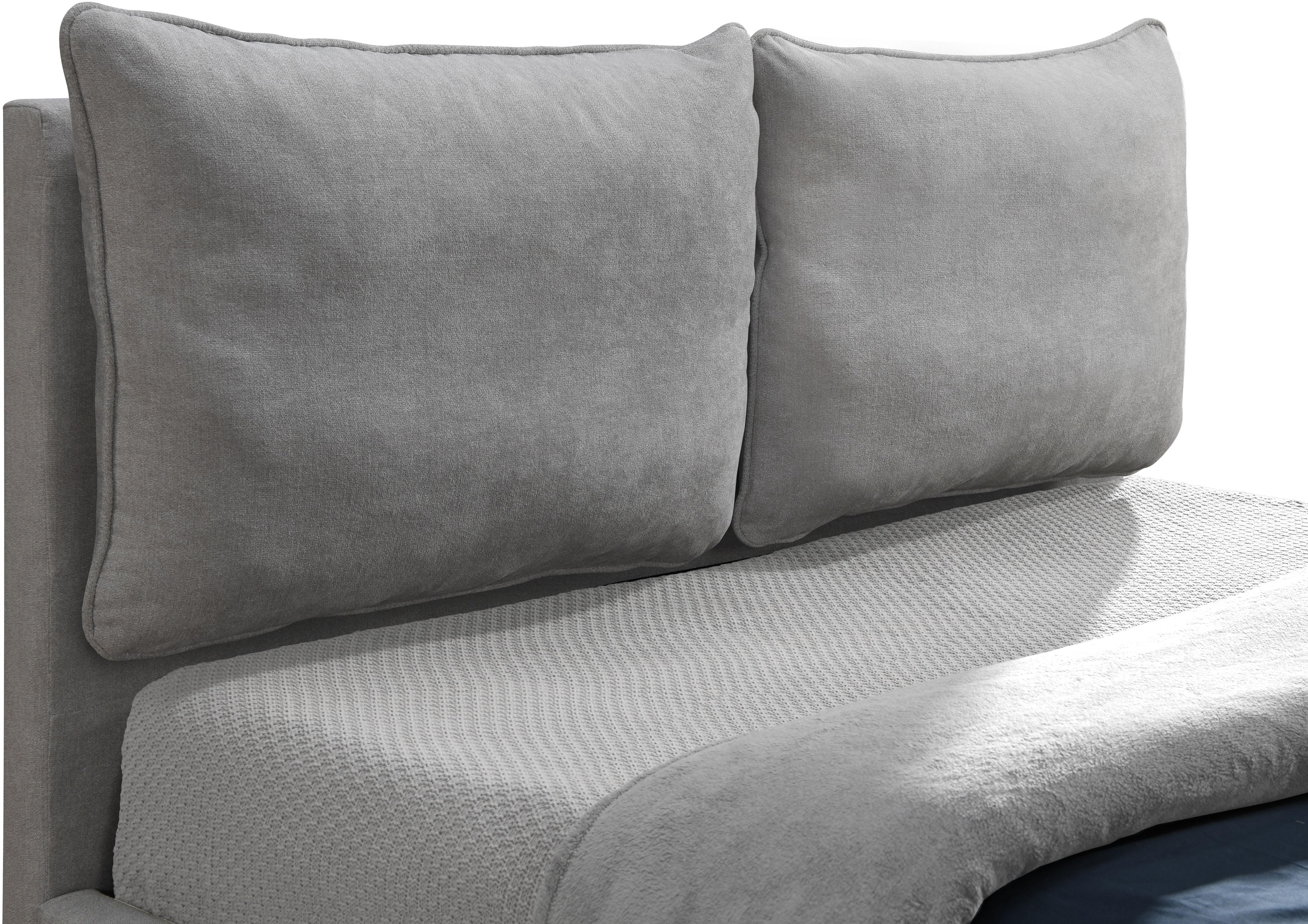 Misha Light Grey Polyester Fabric Full Bed (3 Boxes) - Luxury Home Furniture (MI)