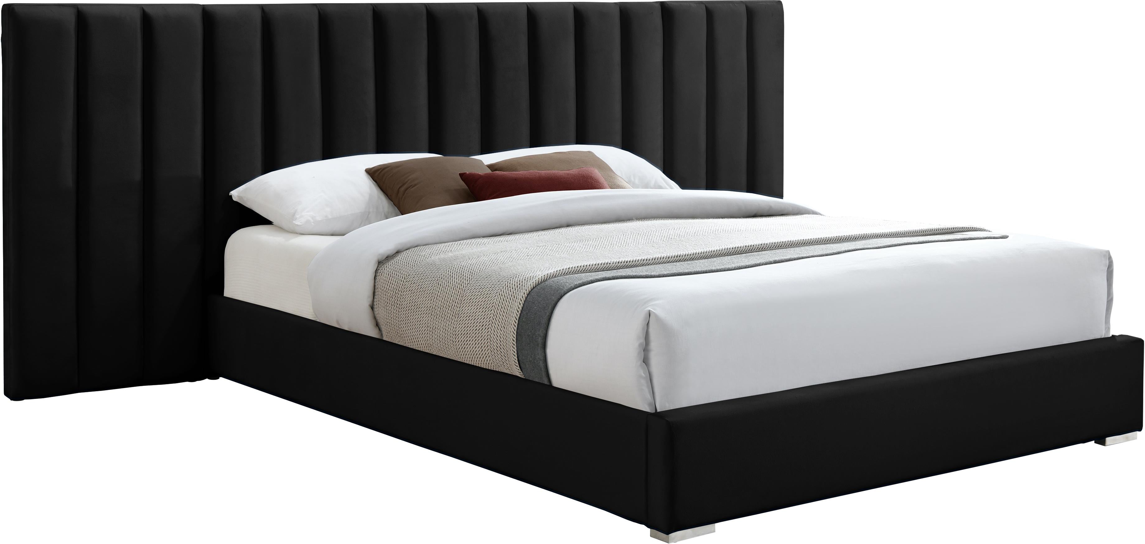 Pablo Black Velvet Queen Bed - Luxury Home Furniture (MI)