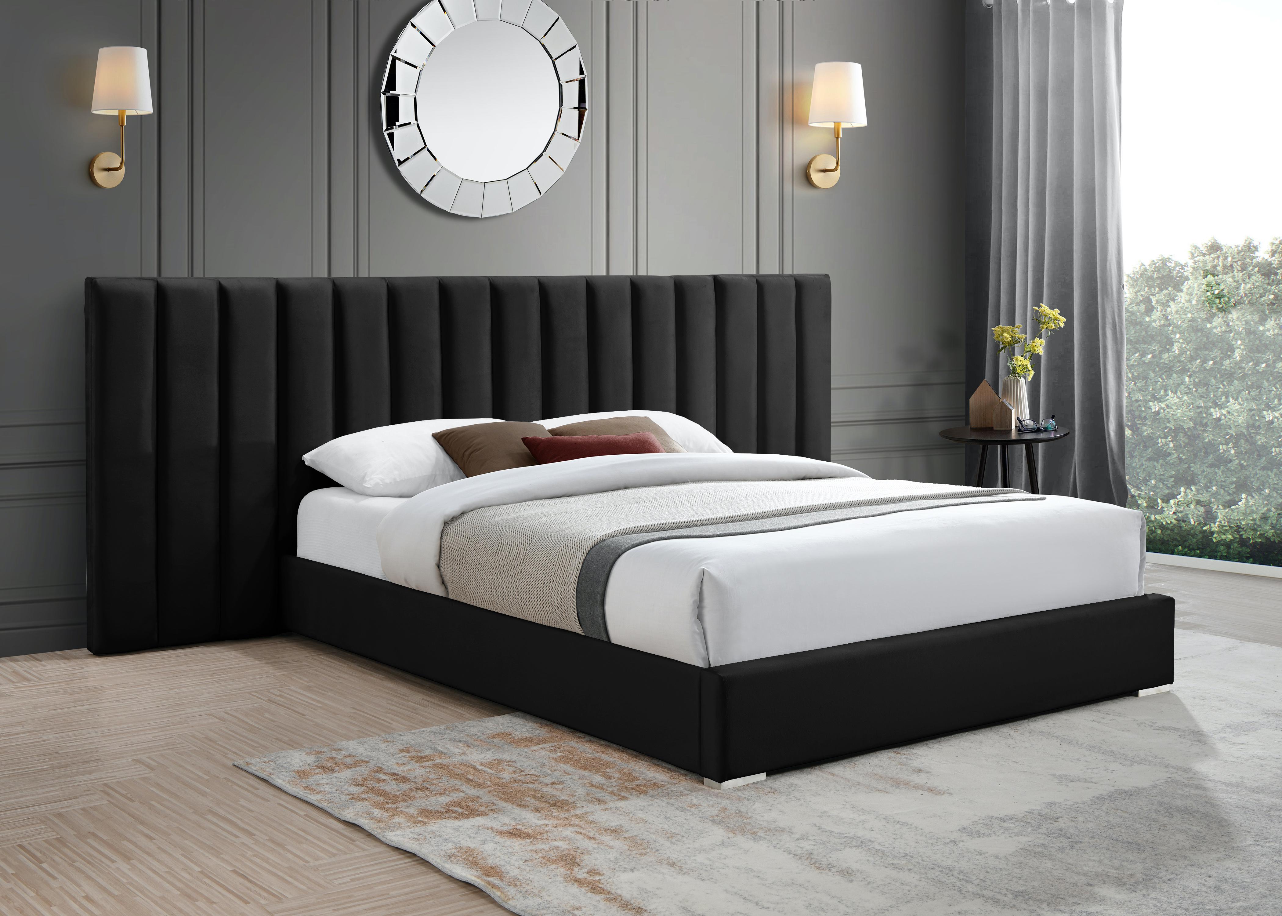 Pablo Black Velvet Queen Bed - Luxury Home Furniture (MI)