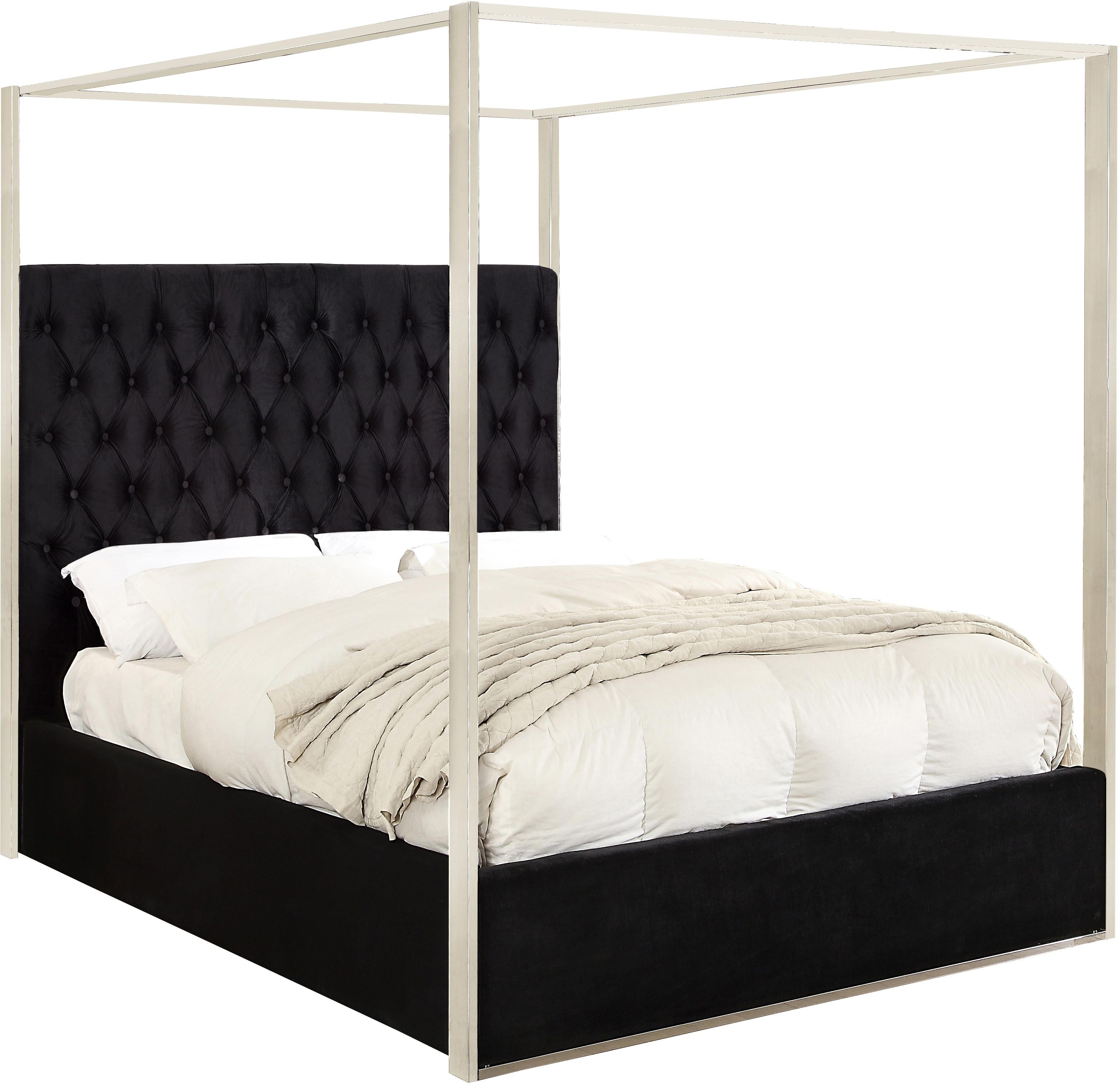 Porter Black Velvet Queen Bed - Luxury Home Furniture (MI)