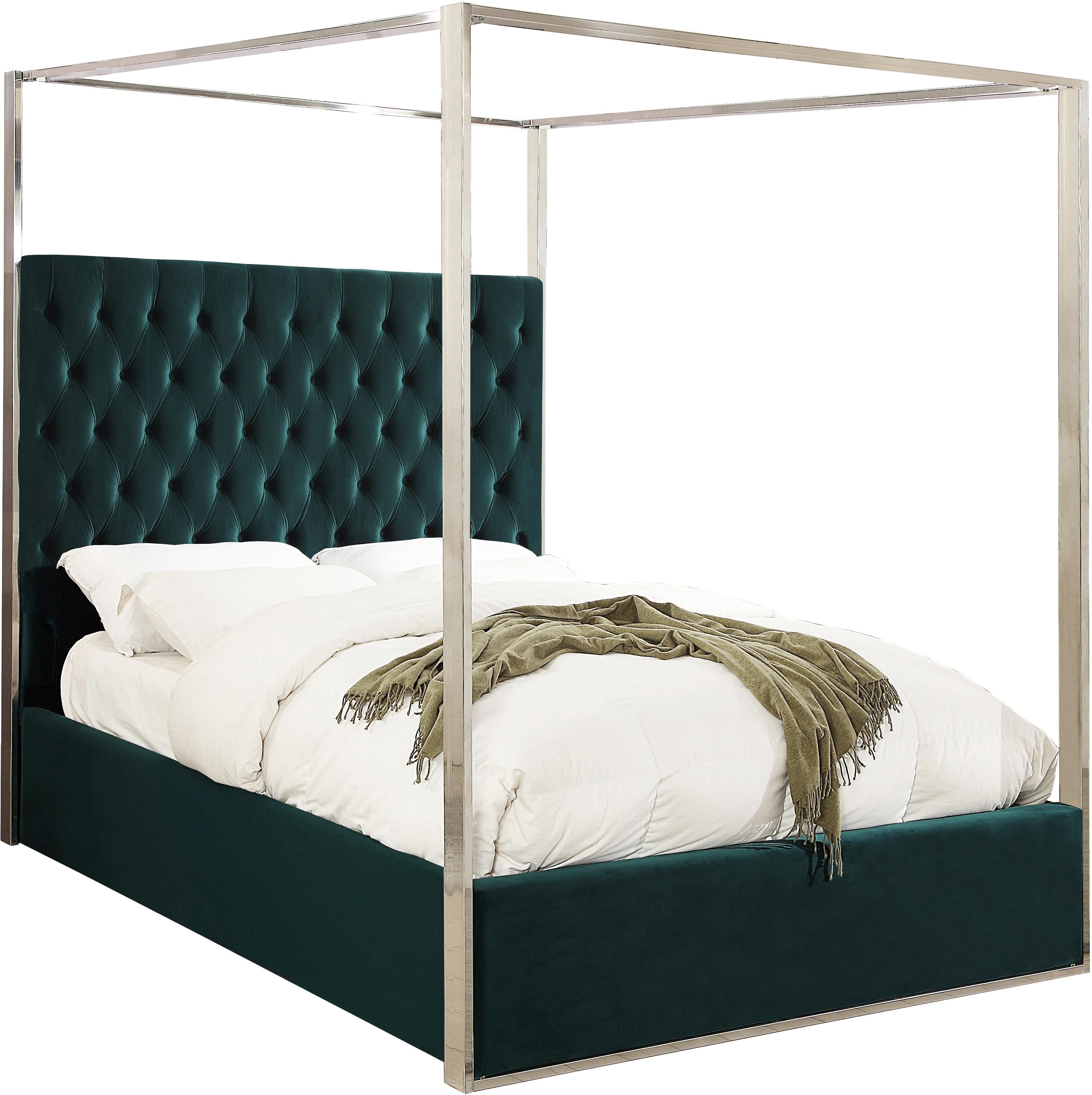 Porter Green Velvet Queen Bed - Luxury Home Furniture (MI)