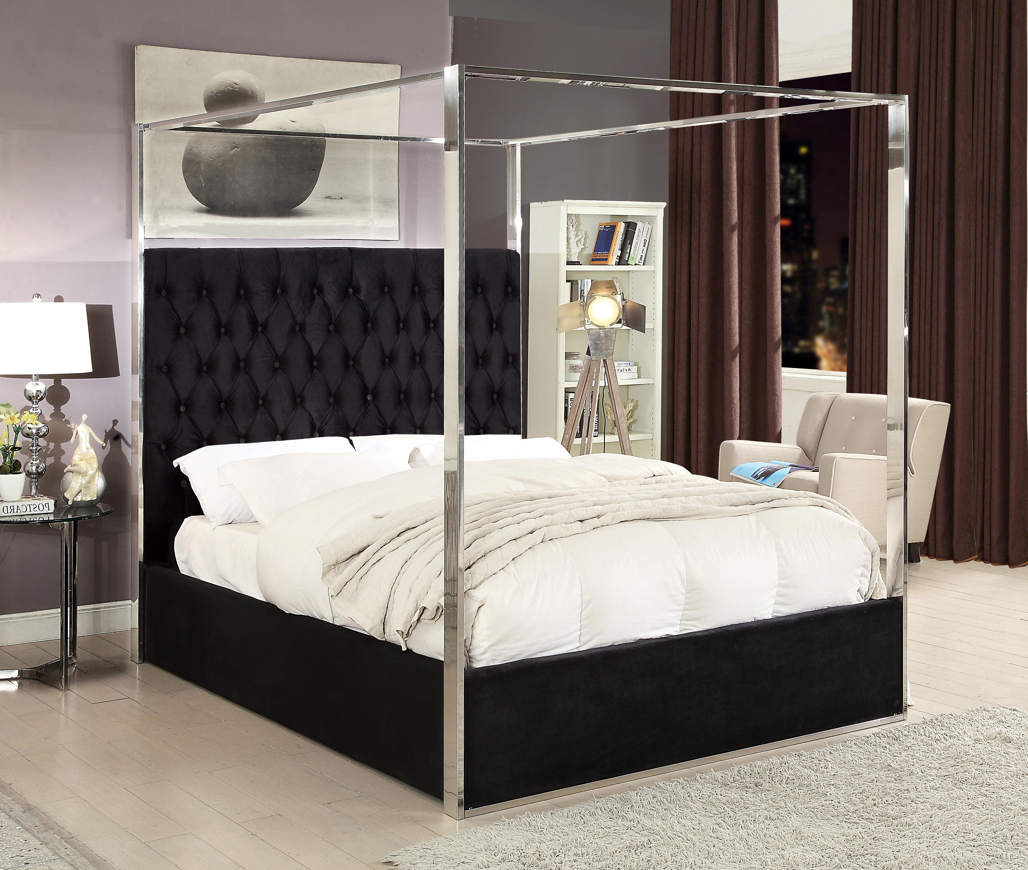 Porter Black Velvet Queen Bed - Luxury Home Furniture (MI)