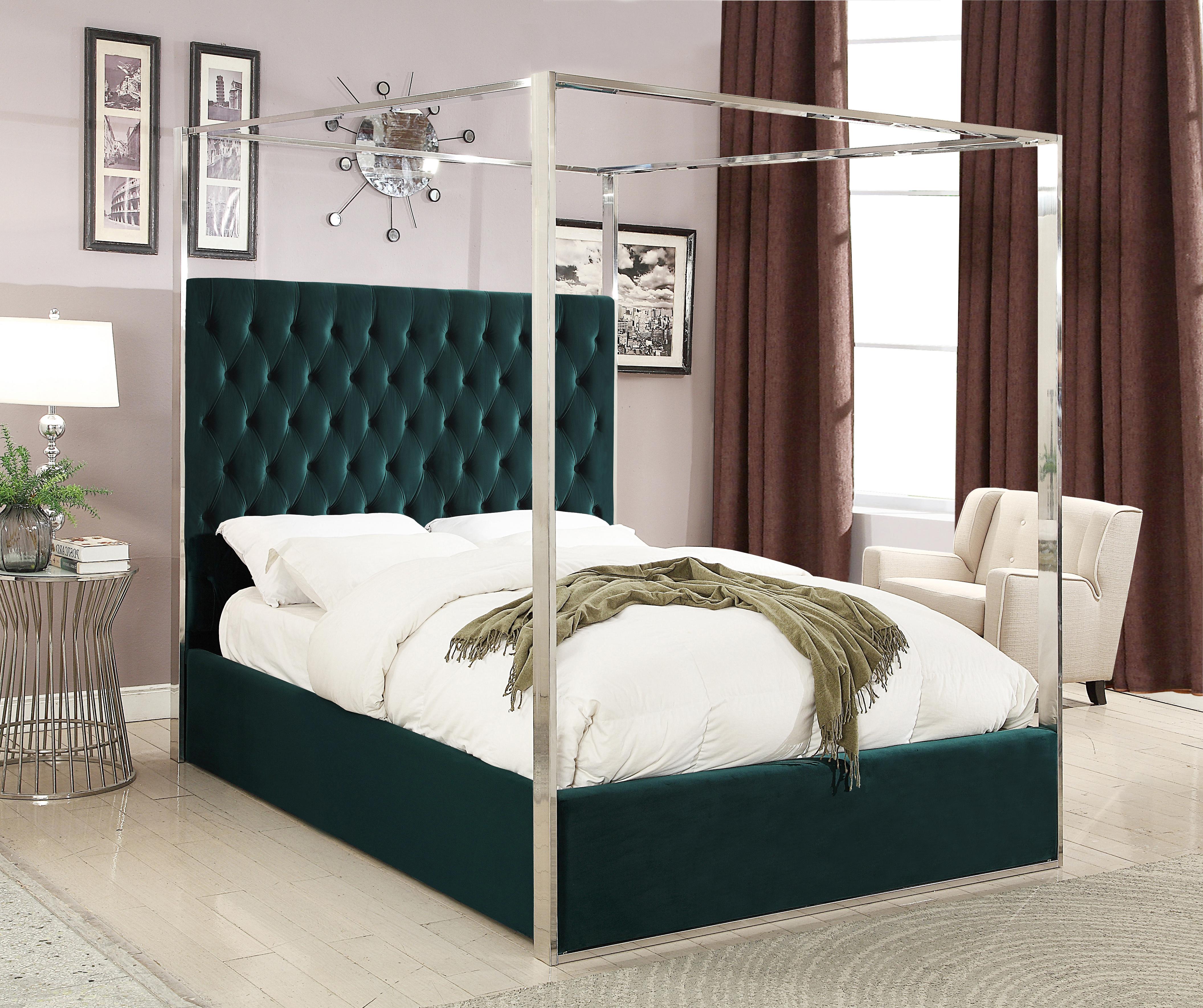 Porter Green Velvet King Bed - Luxury Home Furniture (MI)