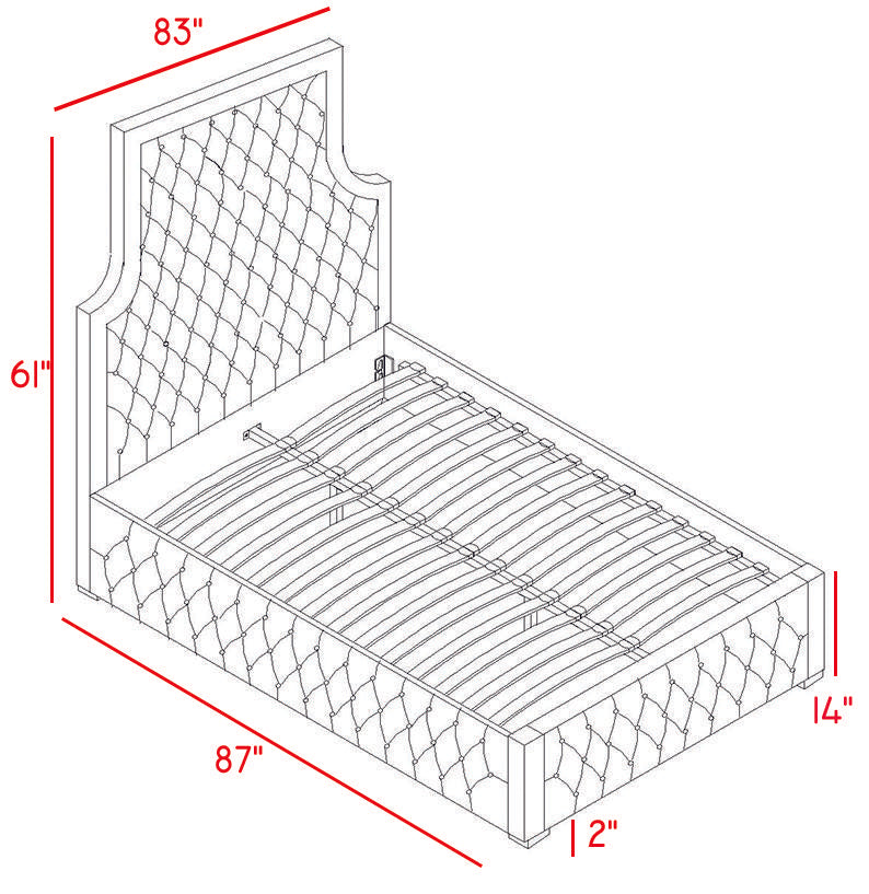 Sedona Cream Velvet King Bed - Luxury Home Furniture (MI)