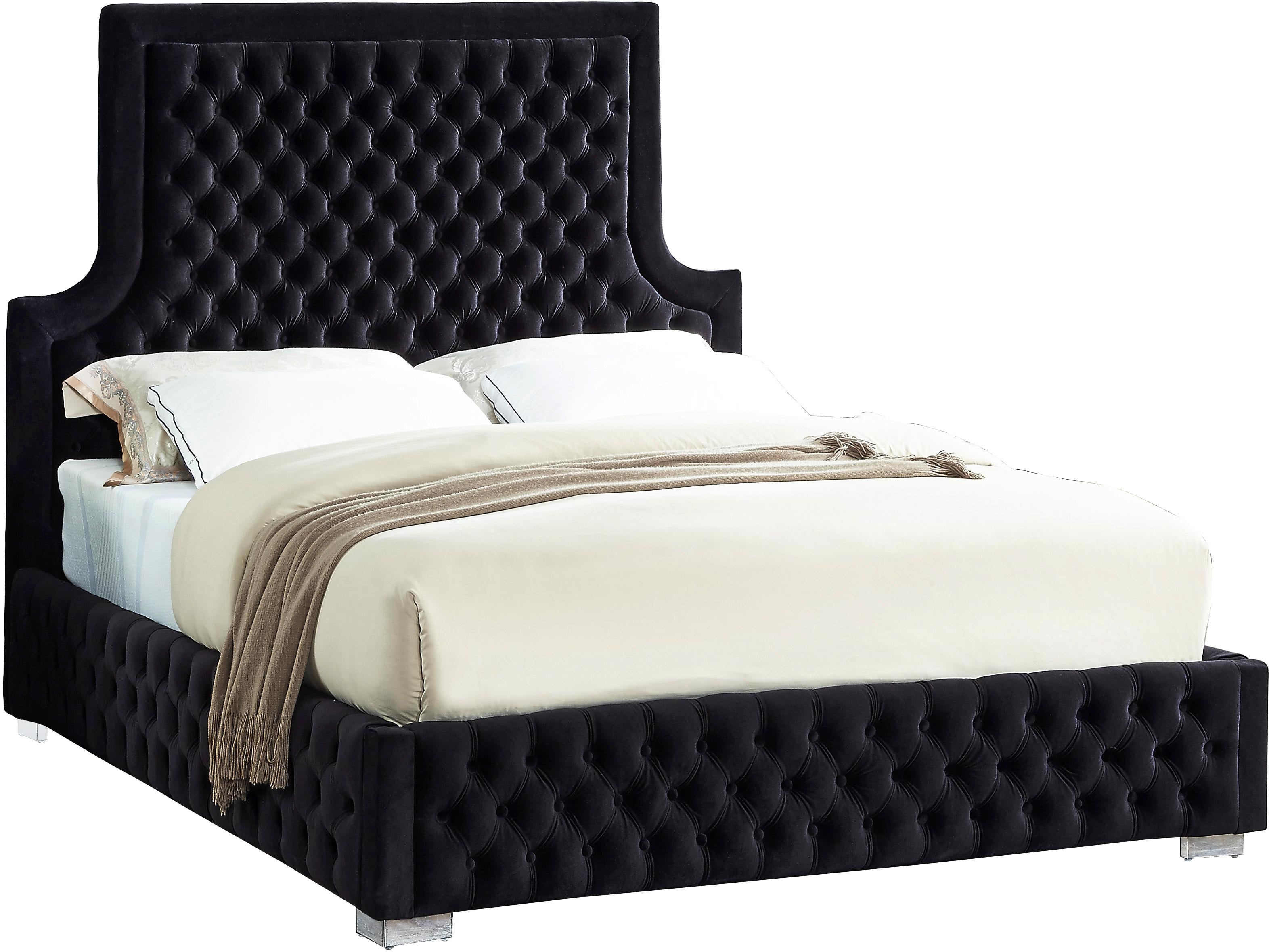Sedona Black Velvet King Bed - Luxury Home Furniture (MI)