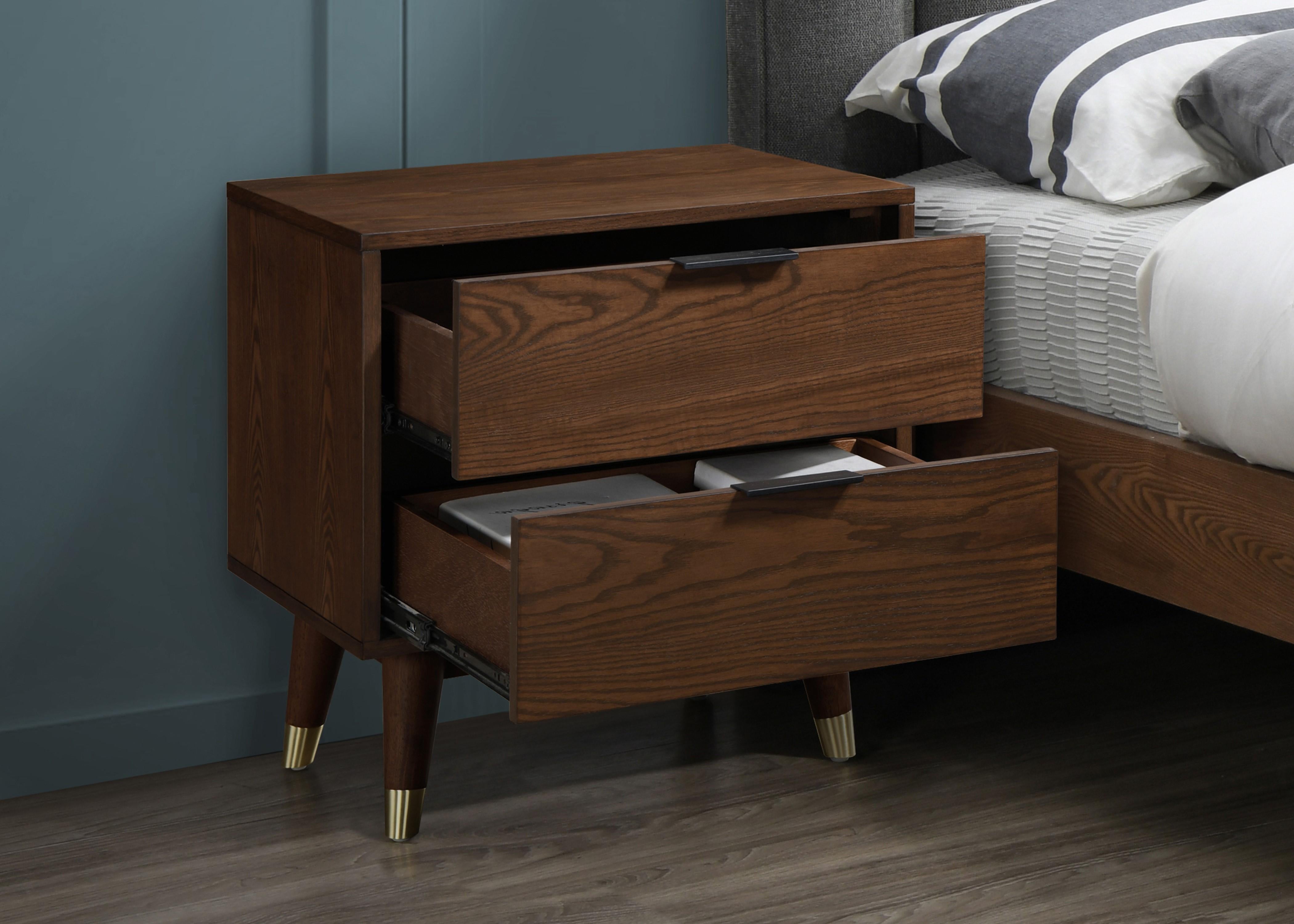 Vance Walnut Night Stand - Luxury Home Furniture (MI)