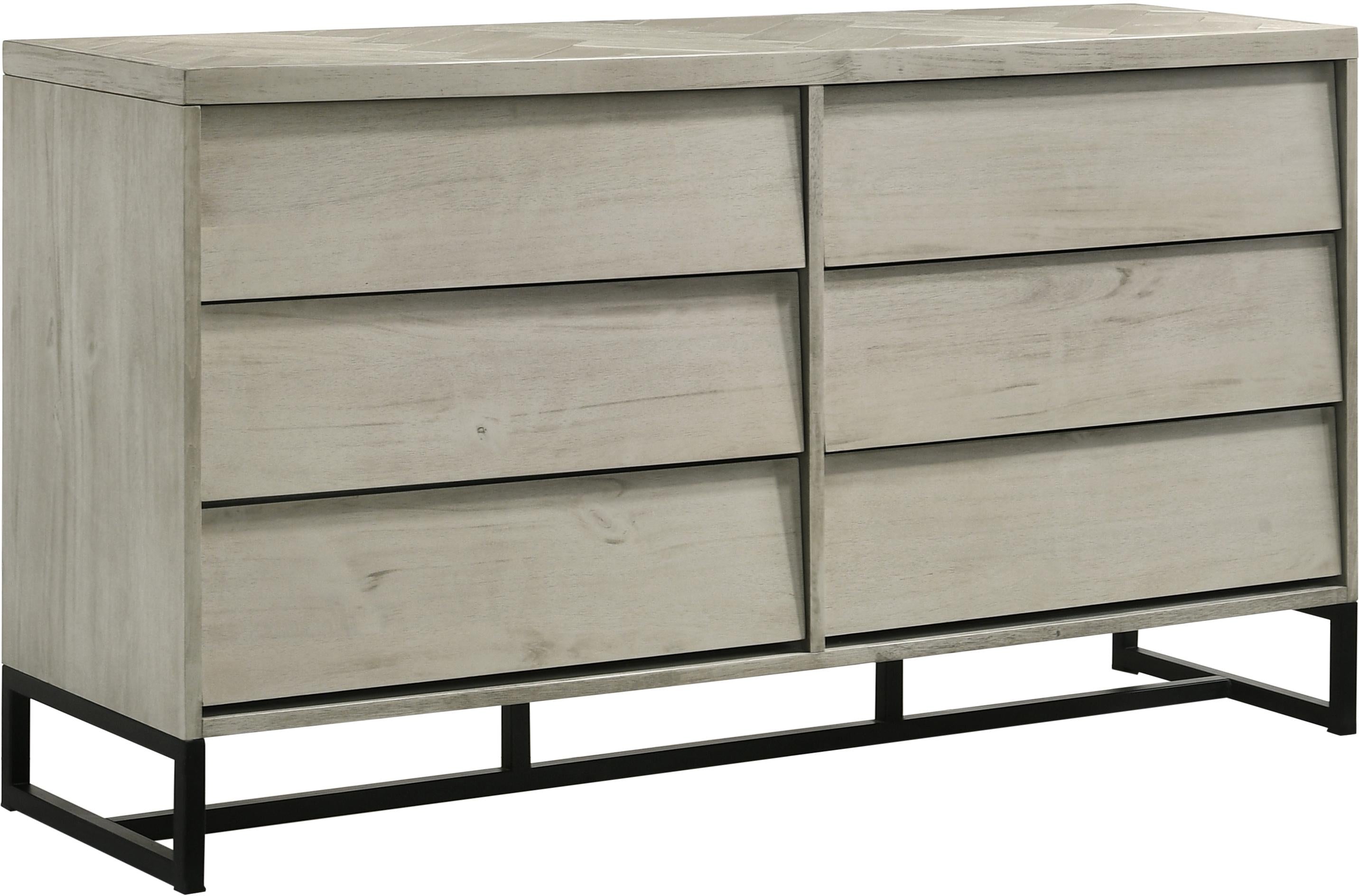 stone grey dresser Benjara Nomi White Wash and Stone Gray 6-Drawer 60 in. Dresser without  Mirror BM339313