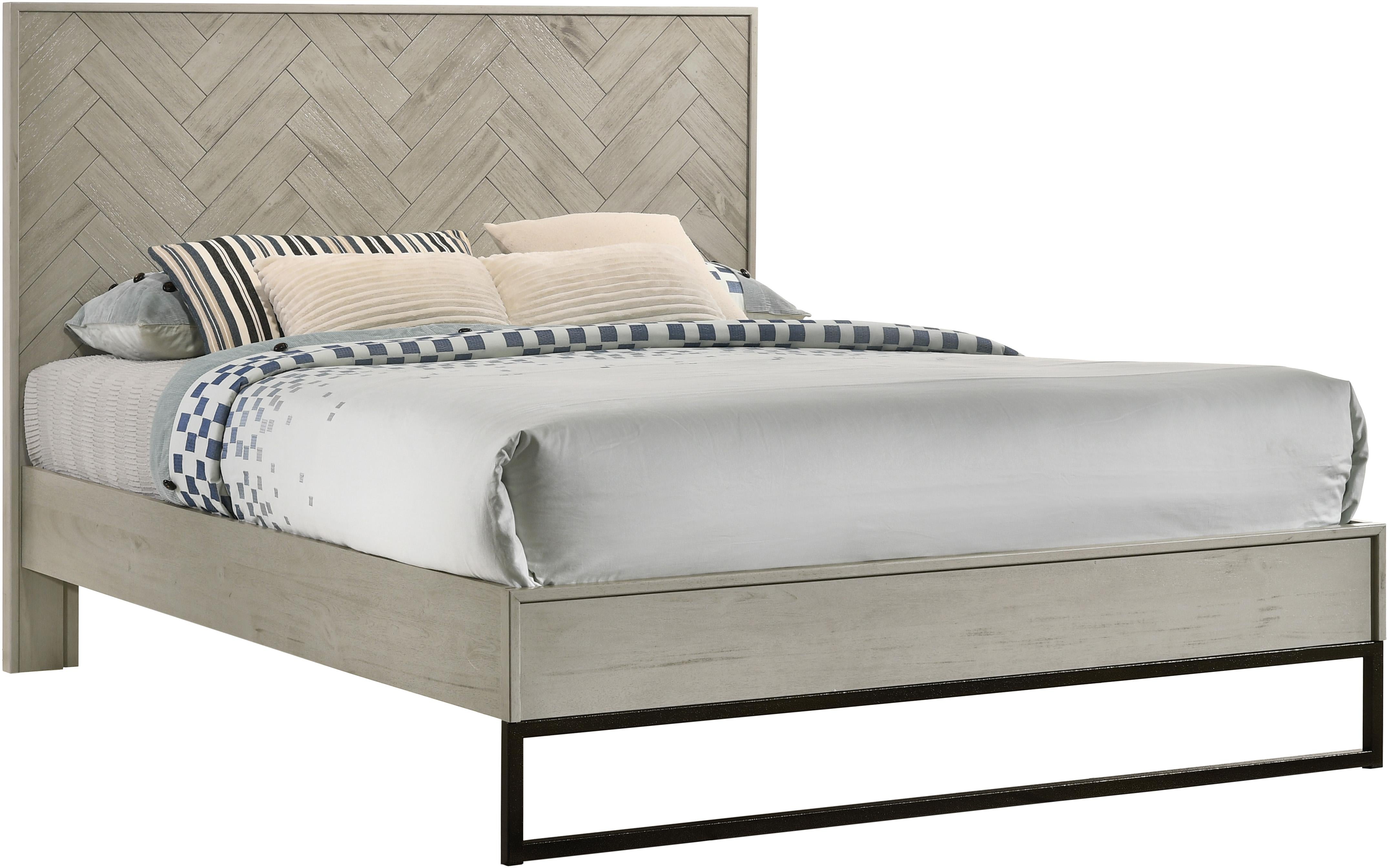 Weston Grey Stone Queen Bed (3 Boxes) - Luxury Home Furniture (MI)