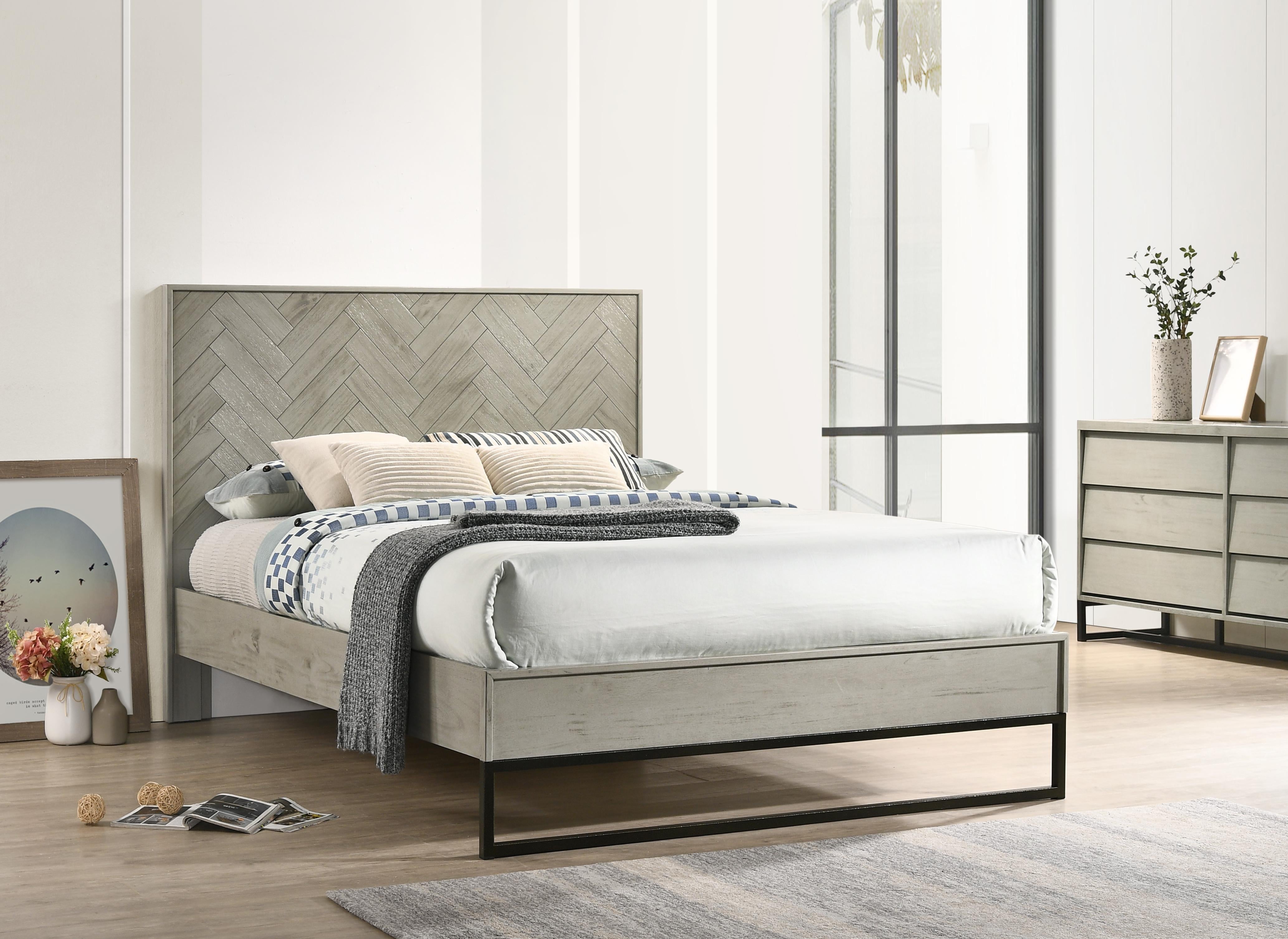 Weston Grey Stone King Bed (3 Boxes) - Luxury Home Furniture (MI)