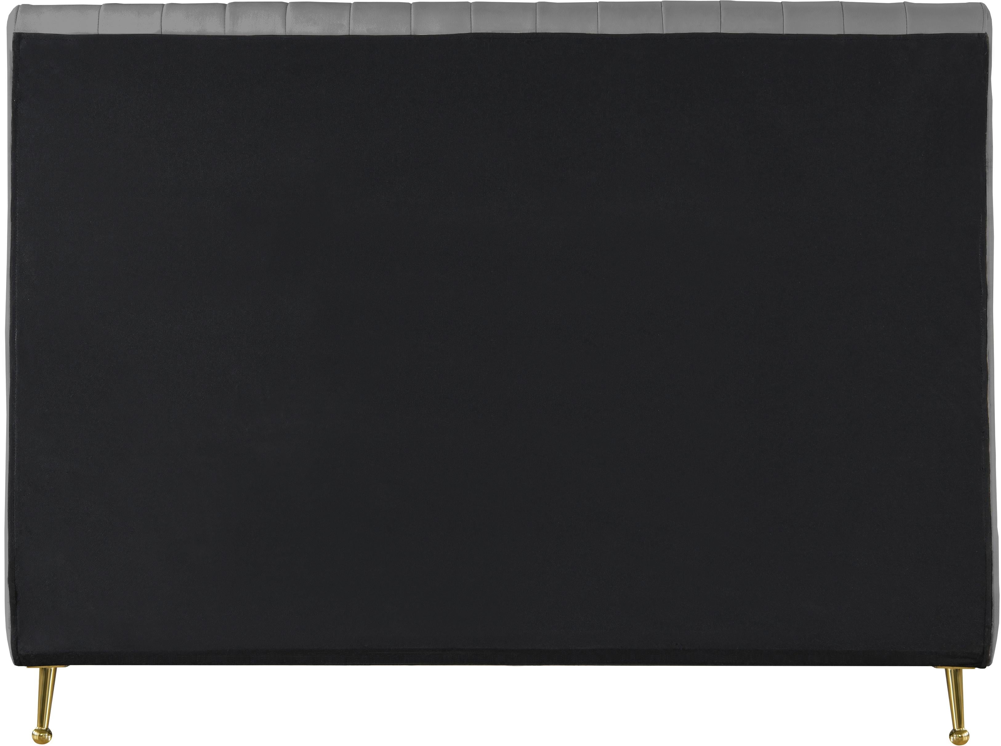 Zara Grey Velvet Full Bed (3 Boxes) - Luxury Home Furniture (MI)