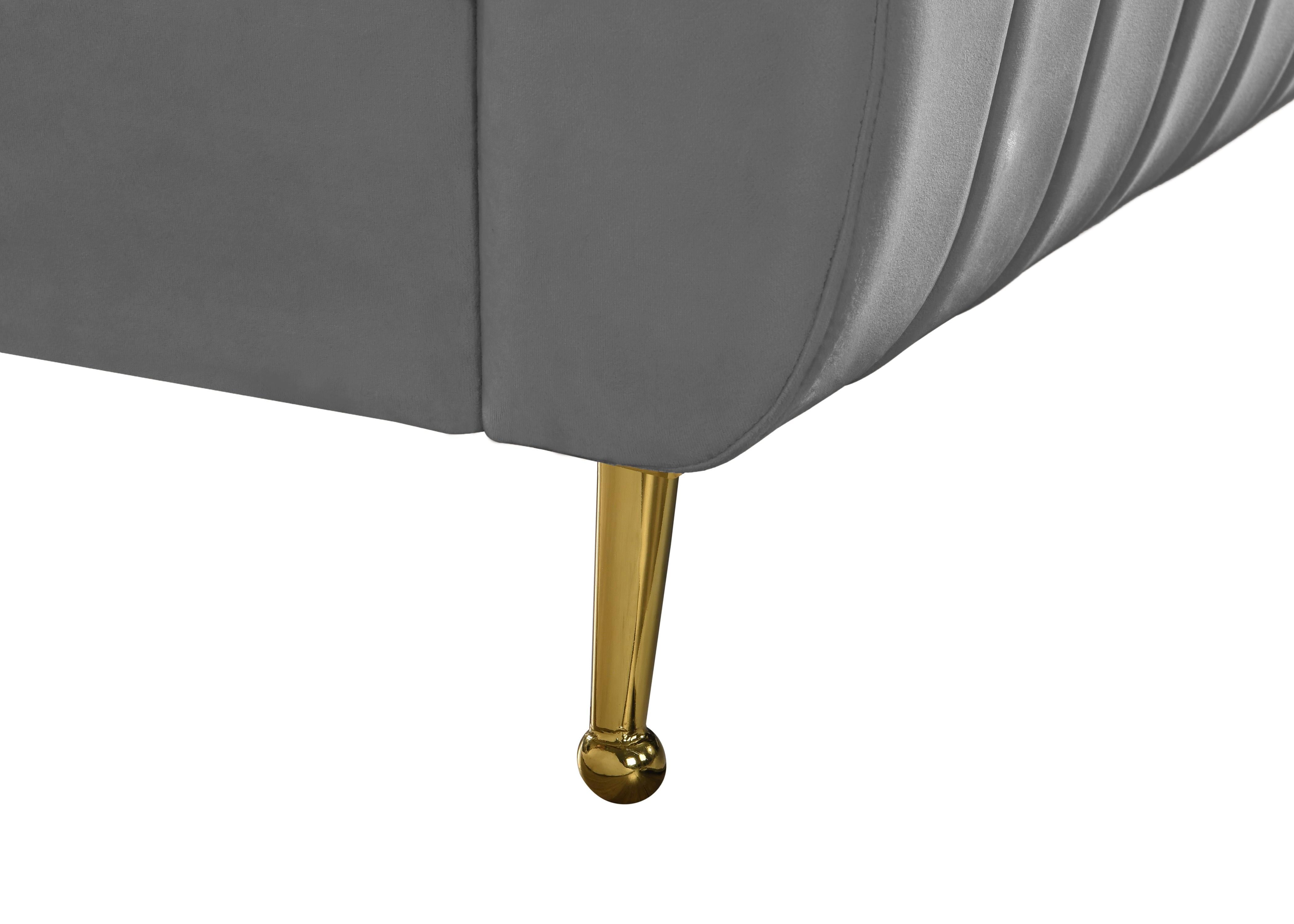 Zara Grey Velvet Full Bed (3 Boxes) - Luxury Home Furniture (MI)