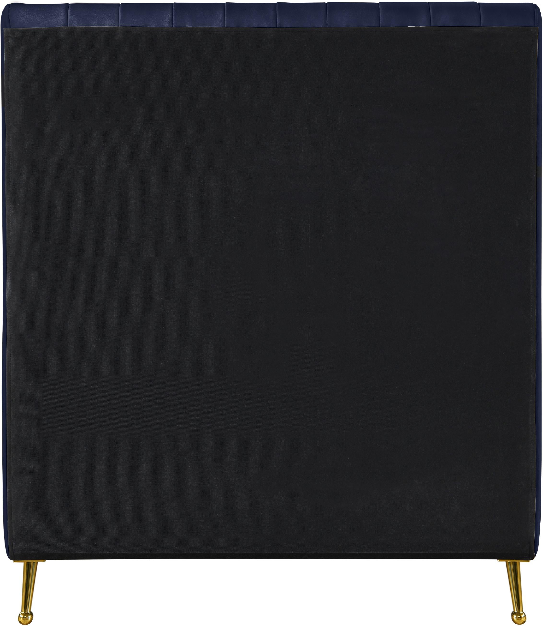 Zara Navy Velvet Twin Bed (3 Boxes) - Luxury Home Furniture (MI)