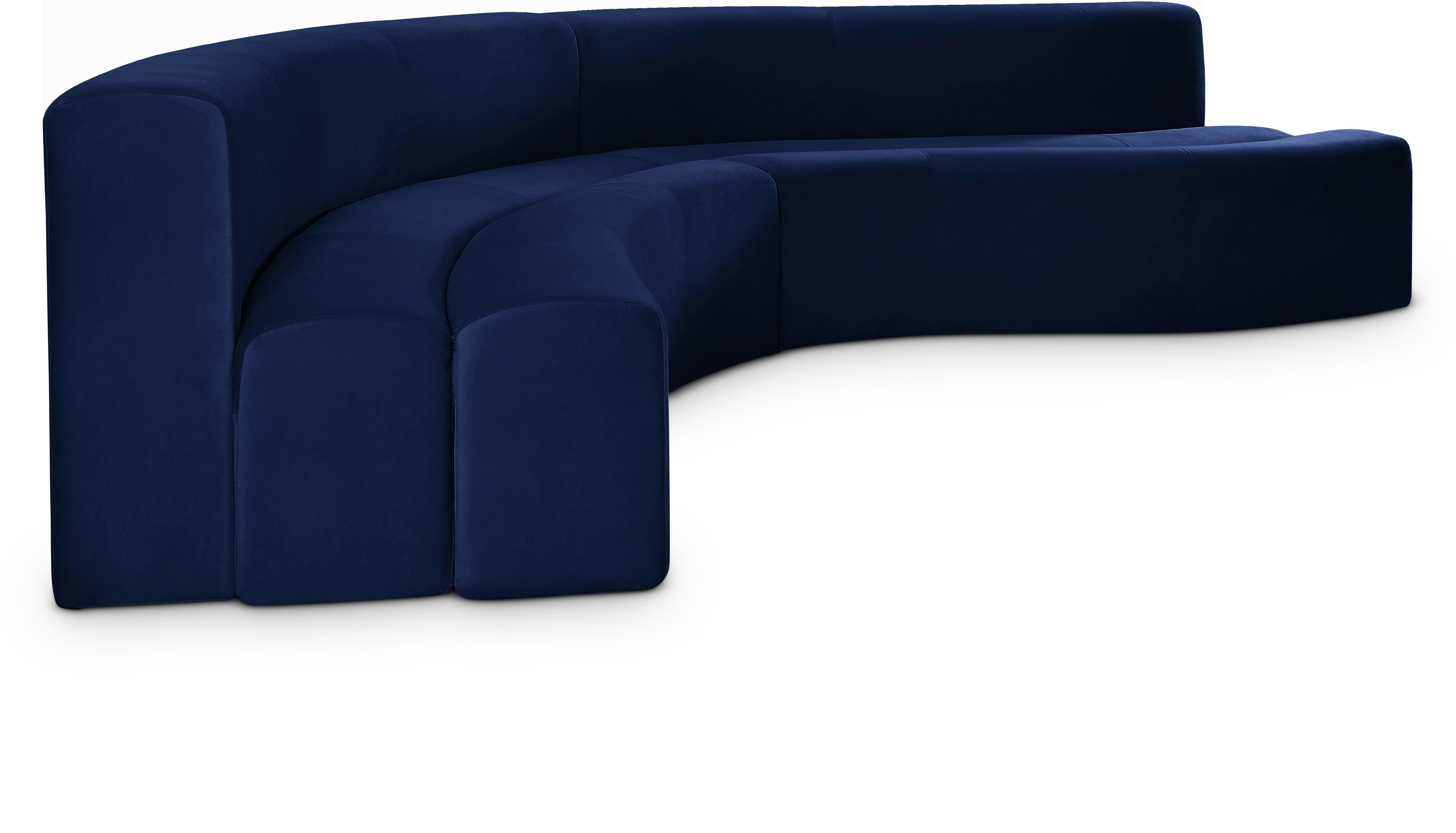 Curl Navy Velvet 2pc. Sectional - Luxury Home Furniture (MI)