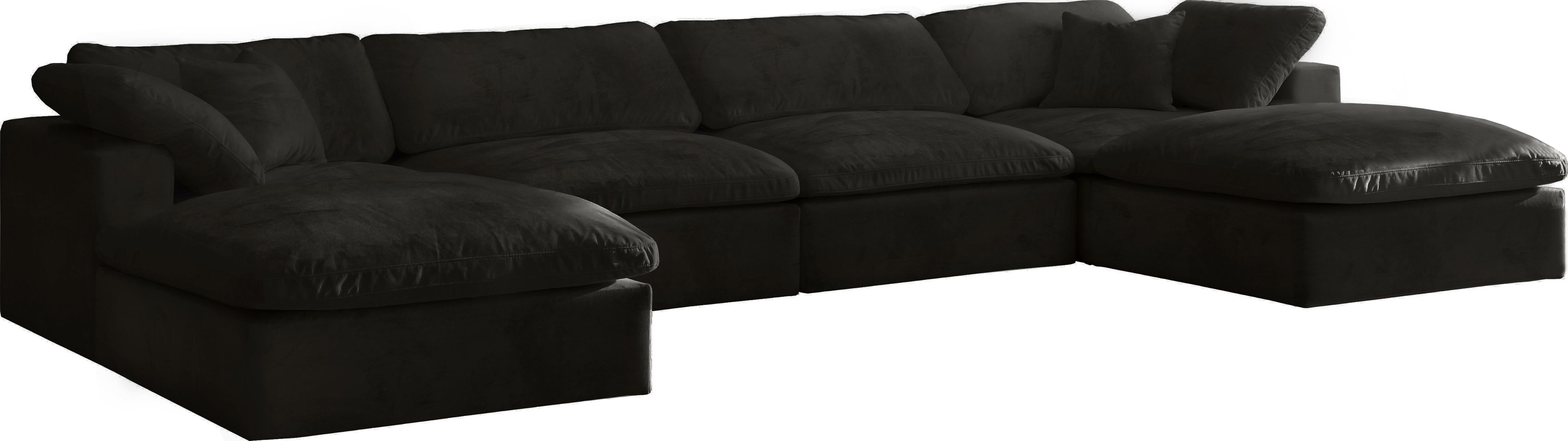 Cozy Black Velvet Cloud Modular Sectional - Luxury Home Furniture (MI)